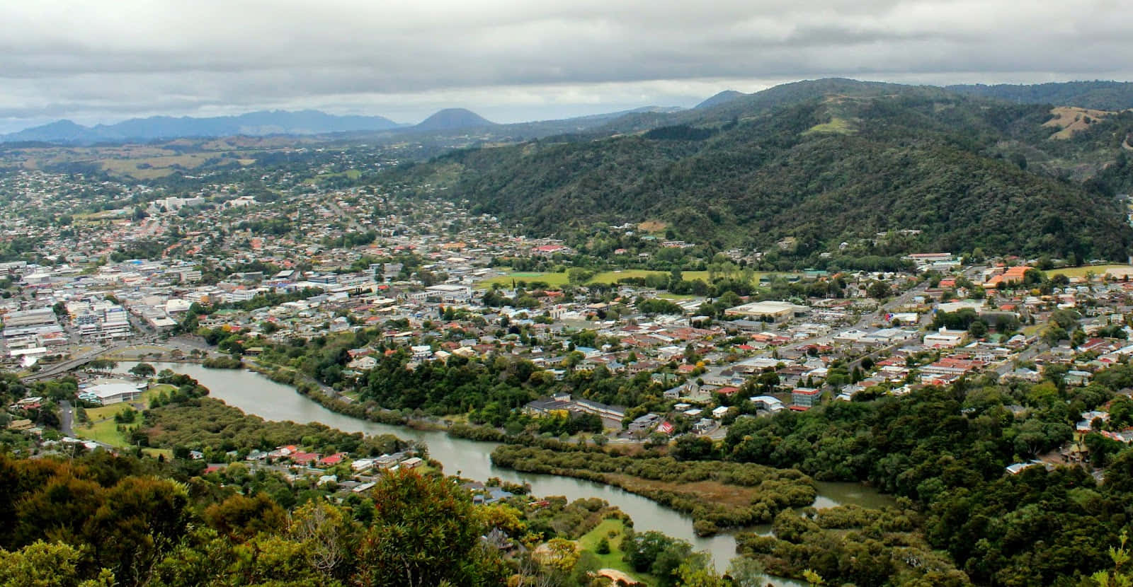 Whangarei, cityscape, aerial view, HD Desktop Wallpaper