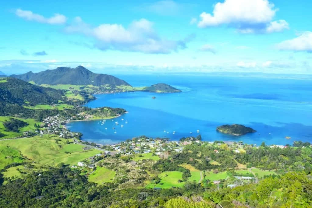 Whangarei, coastal bay, turquoise waters, SD Desktop Wallpaper