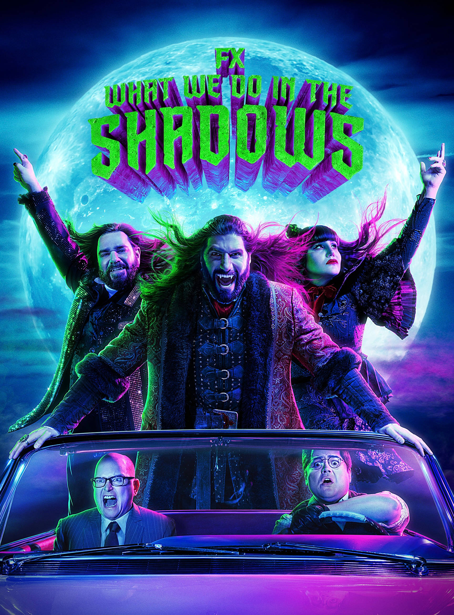 What We Do In The Shadows, neon, glowing green hair, Full HD Phone Wallpaper