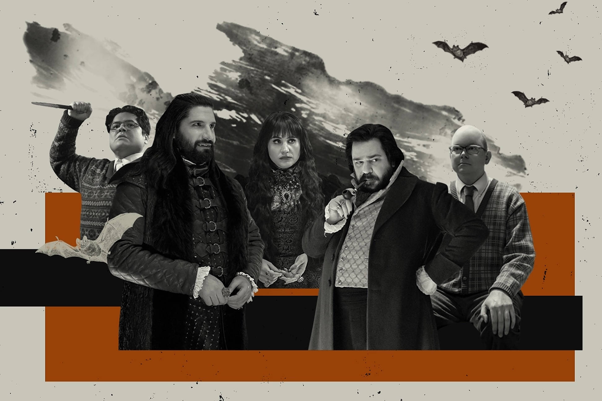 What We Do In The Shadows, vintage attire, gritty backdrop, Full HD Desktop Wallpaper