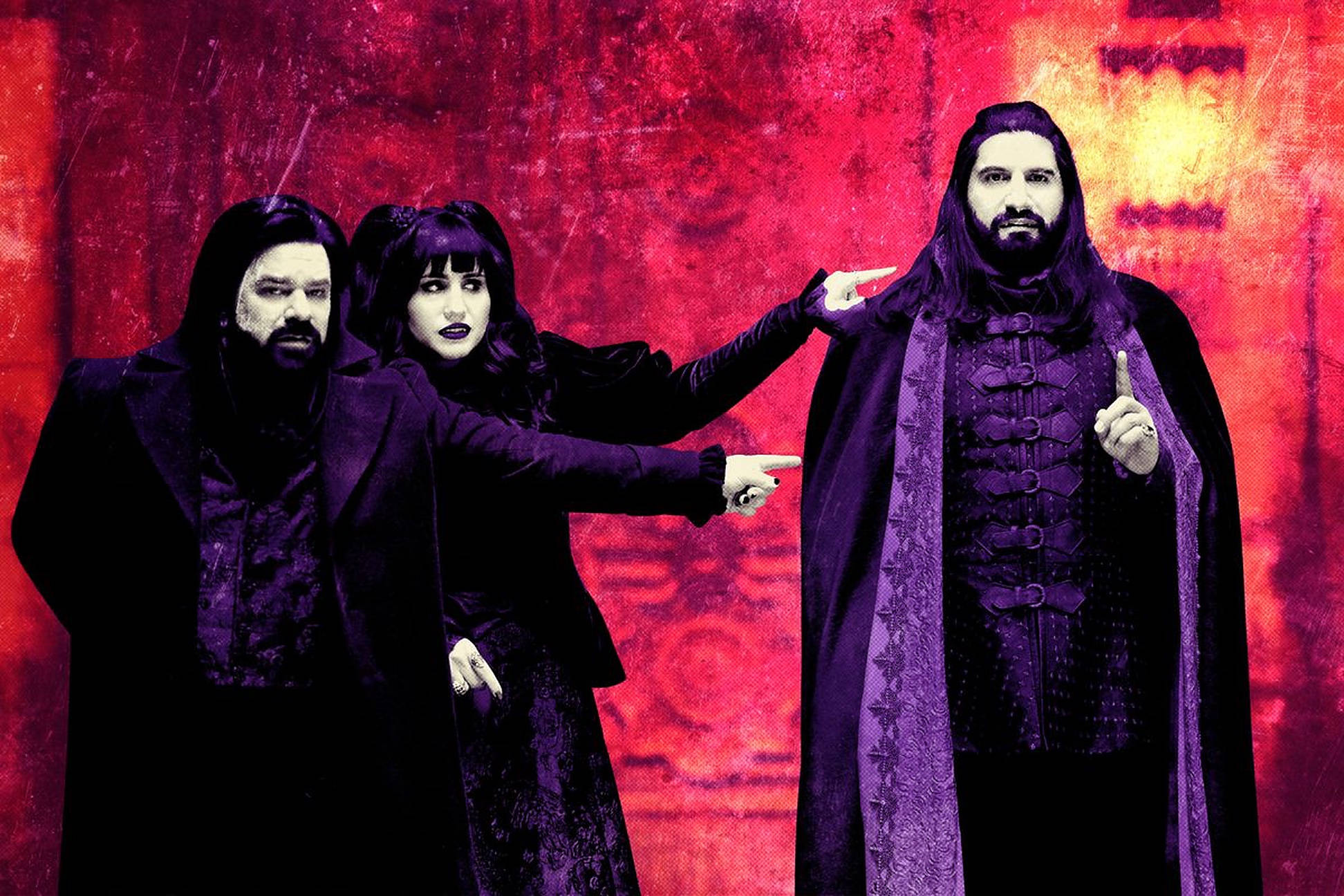 What We Do In The Shadows, purple robes, gothic figures, Full HD Desktop Wallpaper