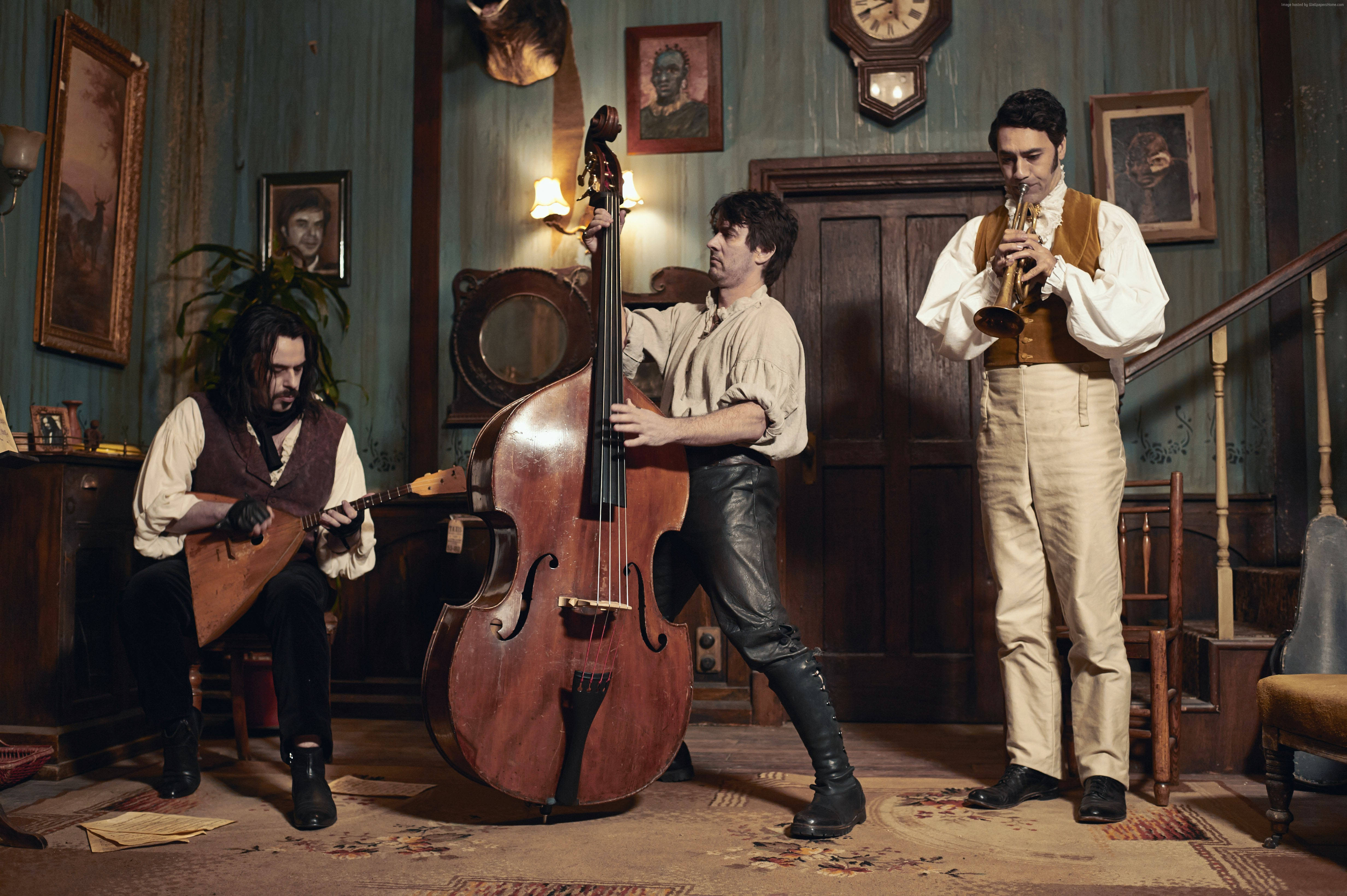 What We Do In The Shadows, string bass, trumpet, 4K Desktop Wallpaper