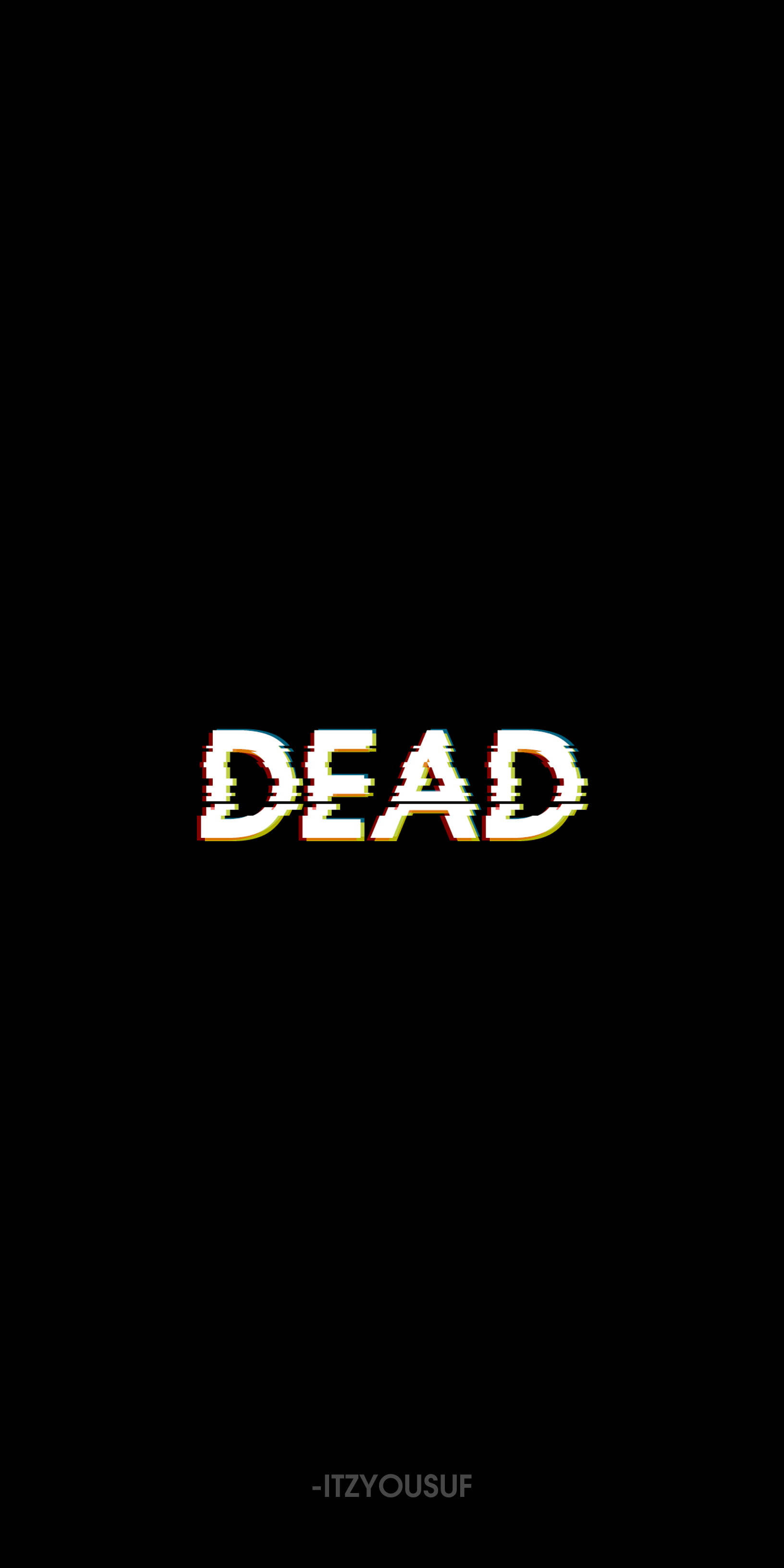 WhatsApp DP, DEAD, glitchy neon distortion, 2K Phone Wallpaper