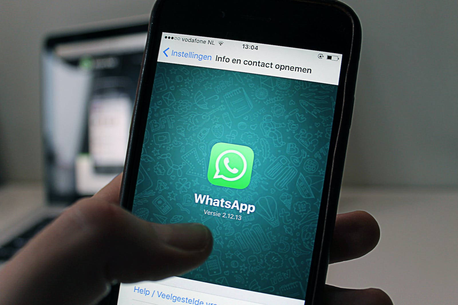 WhatsApp, original iPhone 6, teal background, HD Desktop Wallpaper
