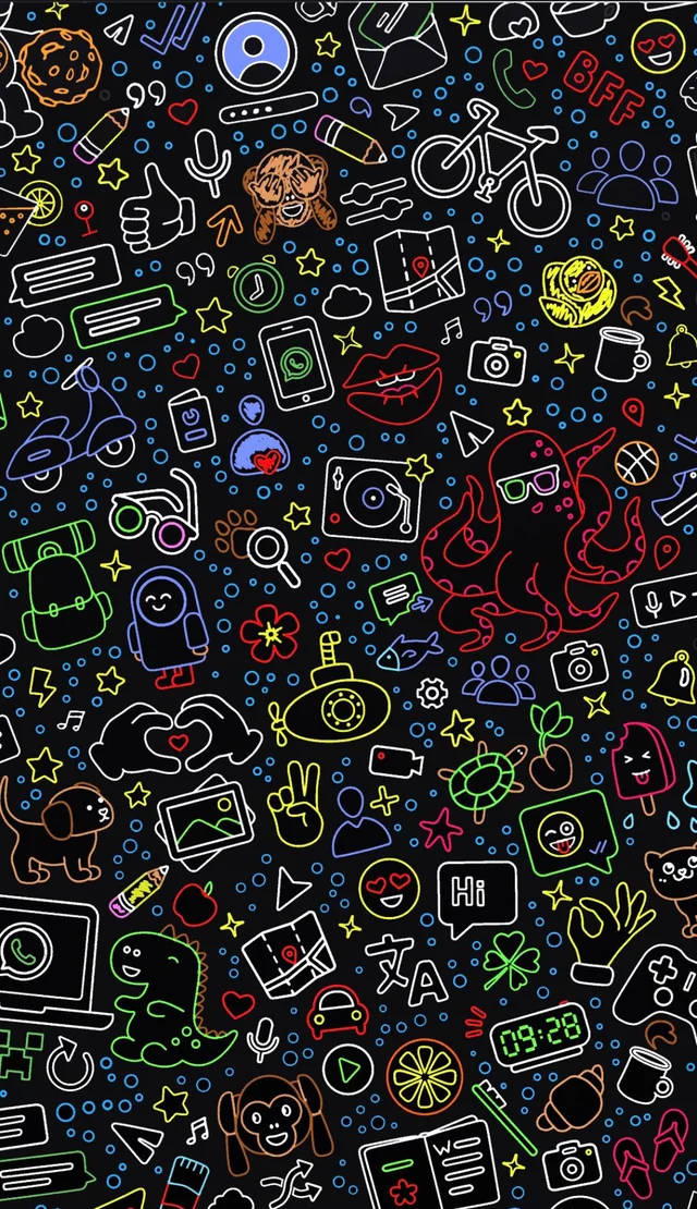 Neon, iPhone, WhatsApp, SD Phone Wallpaper