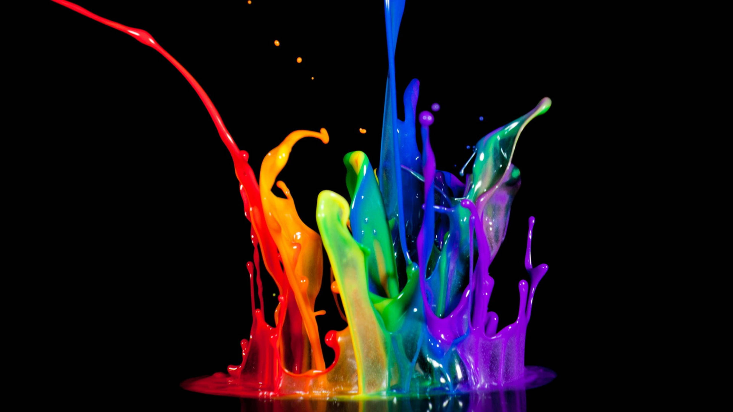 Whatsapp, rainbow, paint splashes, 2K Desktop Wallpaper
