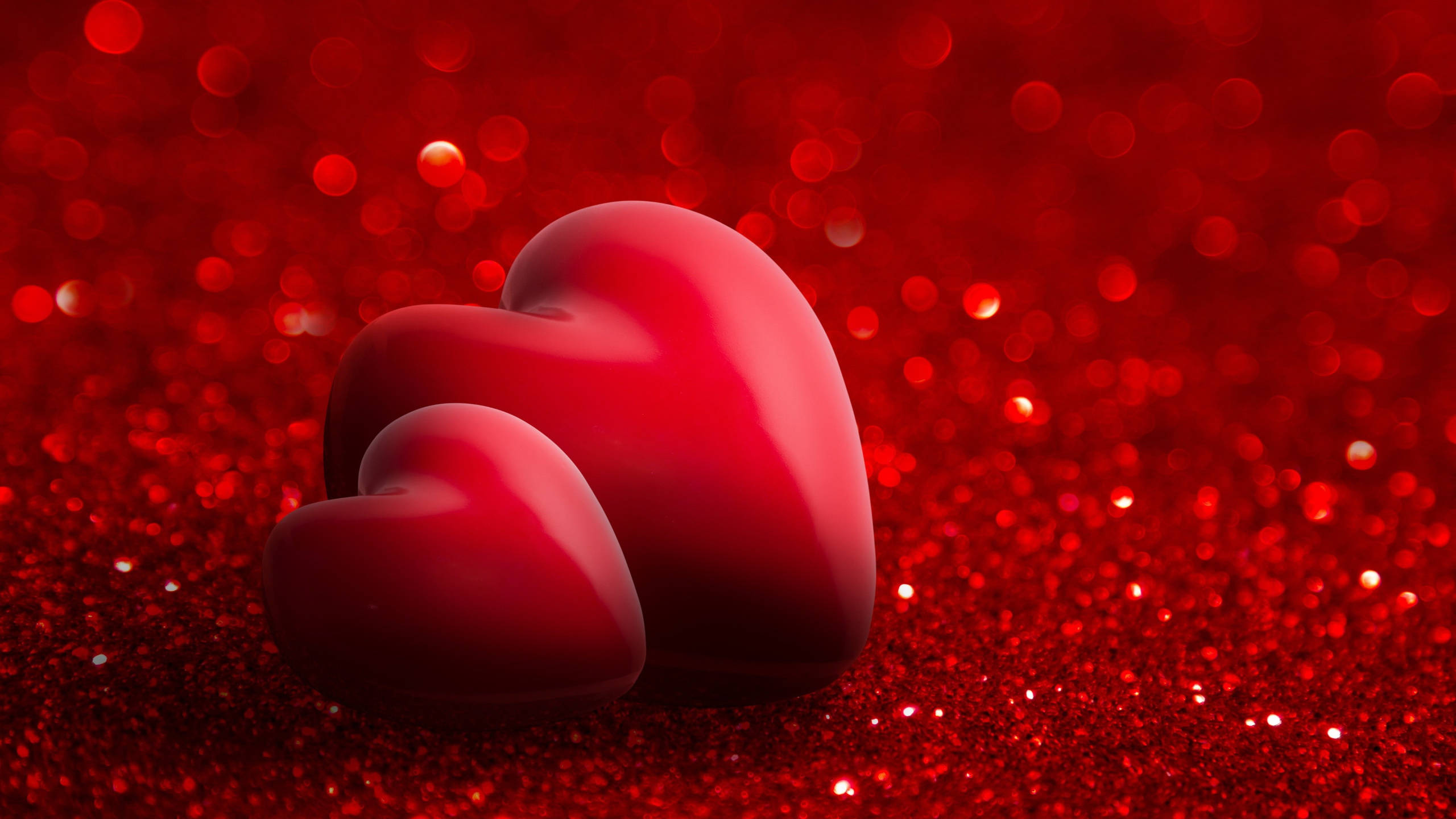WhatsApp, 3D heart, glossy red, 2K Desktop Wallpaper
