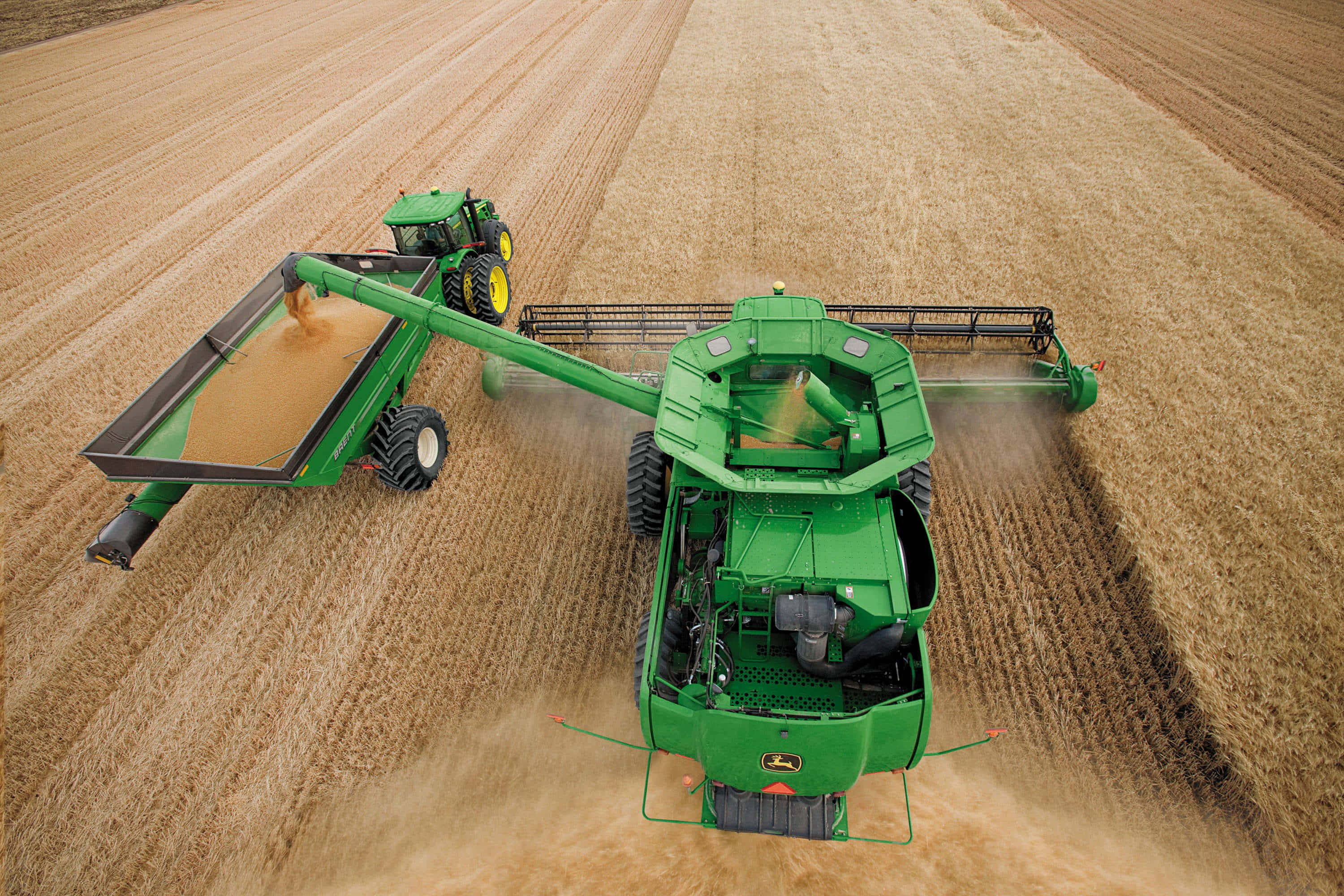 wheat harvest, 3000 x 2000, green combine harvester, 2K Desktop Wallpaper