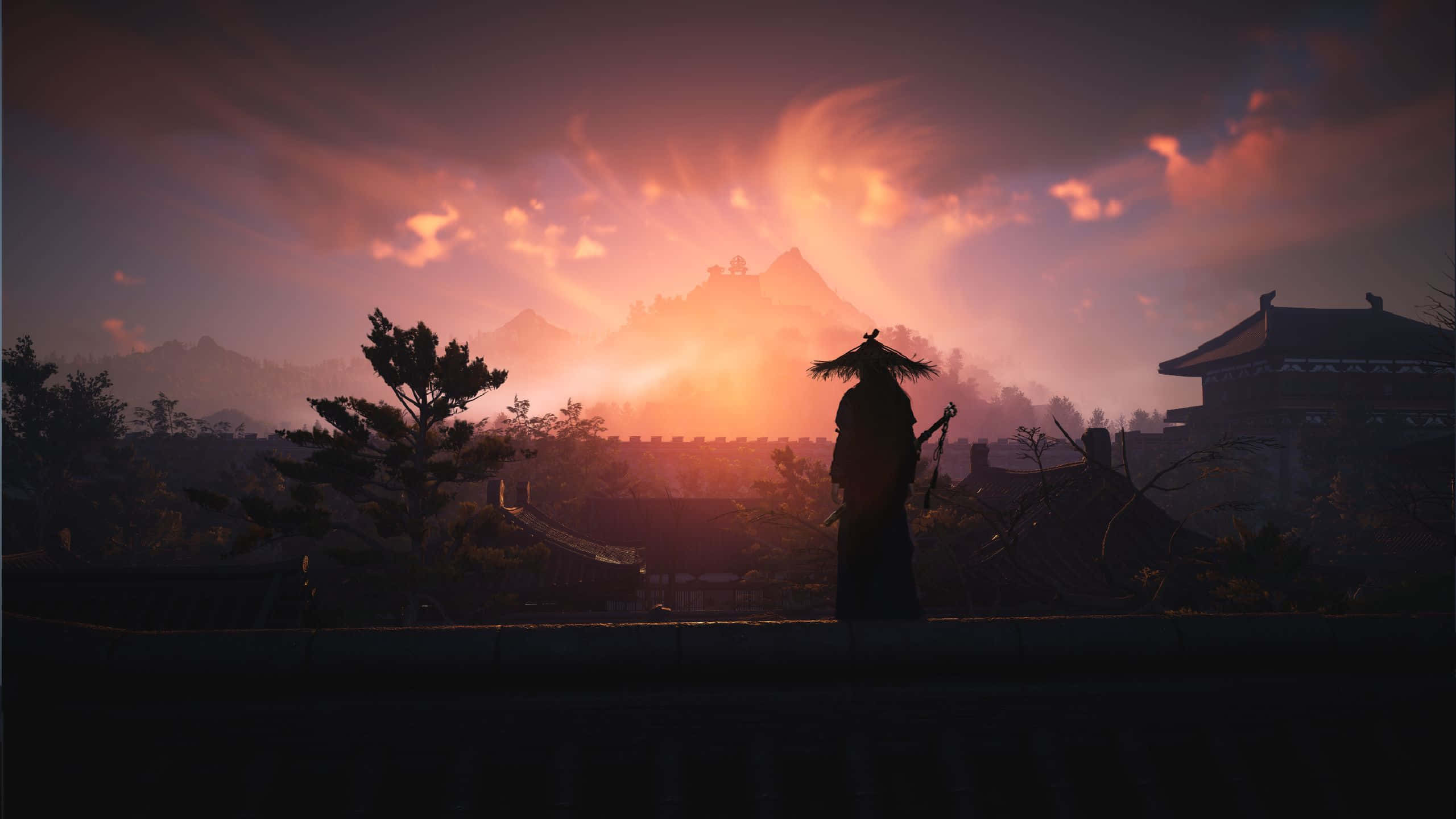 Where Winds Meet, samurai, straw hat, 2K Desktop Wallpaper