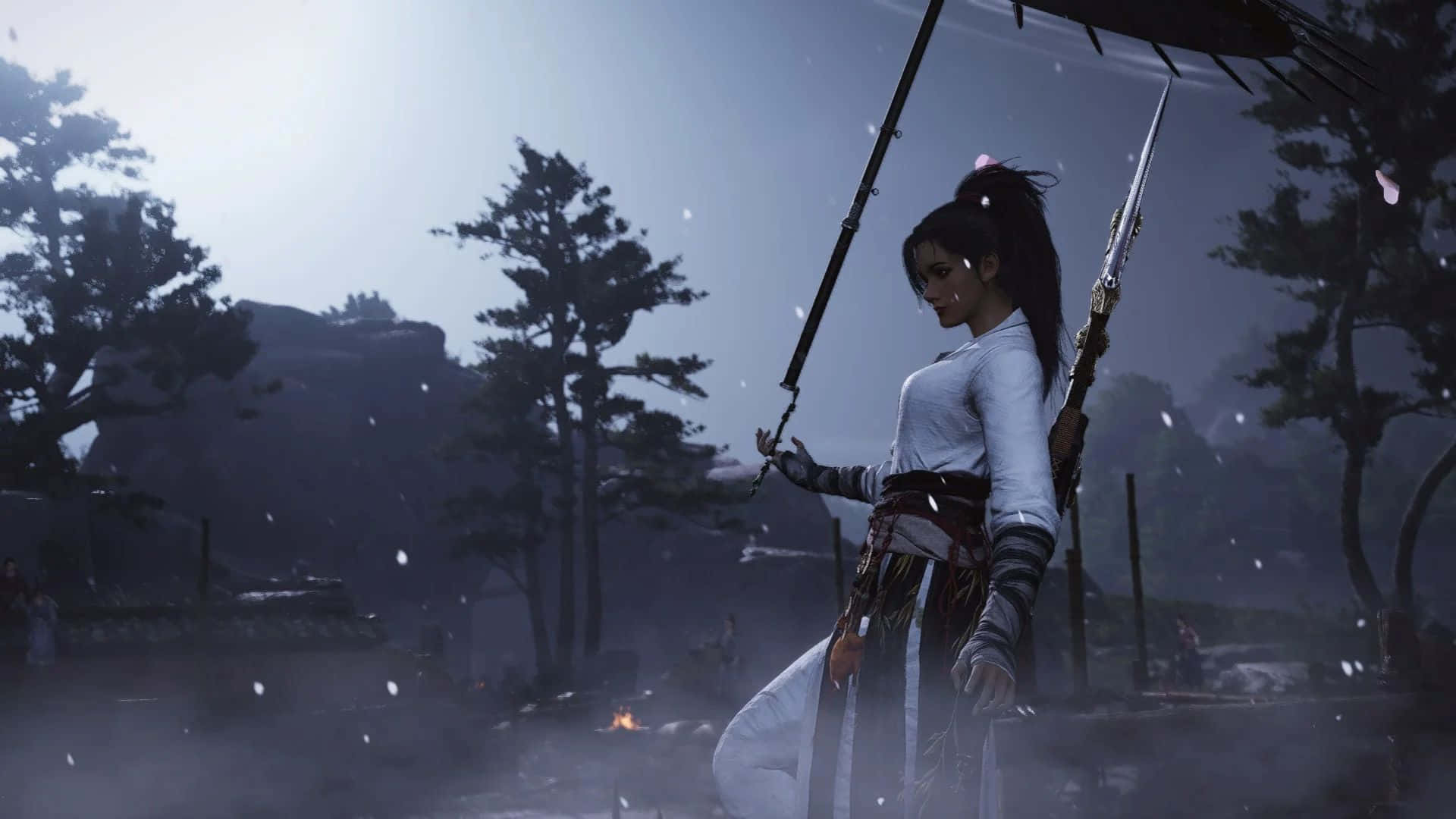 Where Winds Meet Warrior, warrior woman, white robes, Full HD Desktop Wallpaper