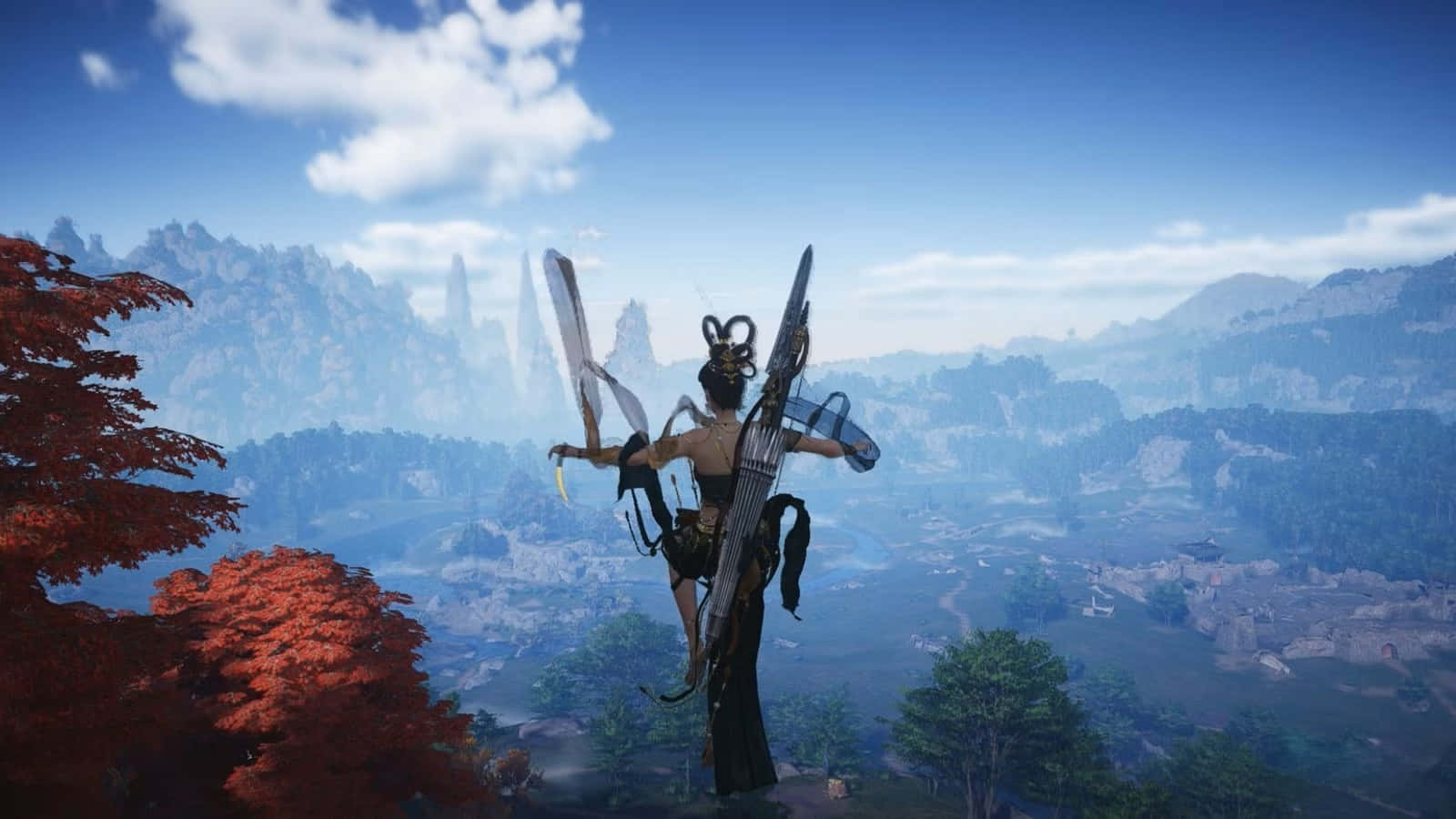 Where Winds Meet, winged warrior, ornate armor, HD Desktop Wallpaper