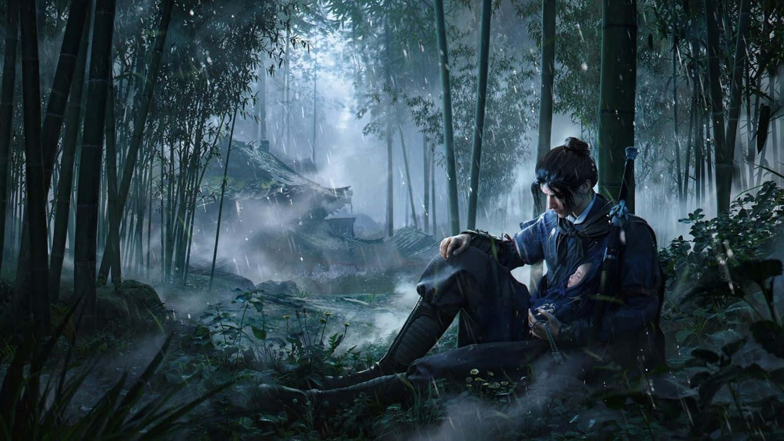 Where Winds Meet Forest, dark armor, misty bamboo forest, HD Desktop Wallpaper