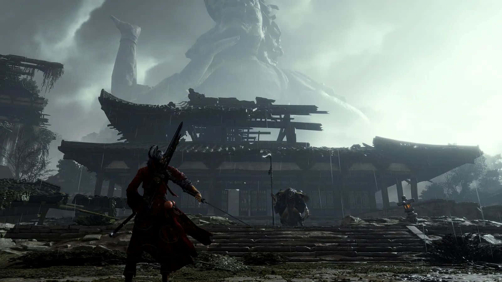 Where Winds Meet, warrior, red armor, HD Desktop Wallpaper