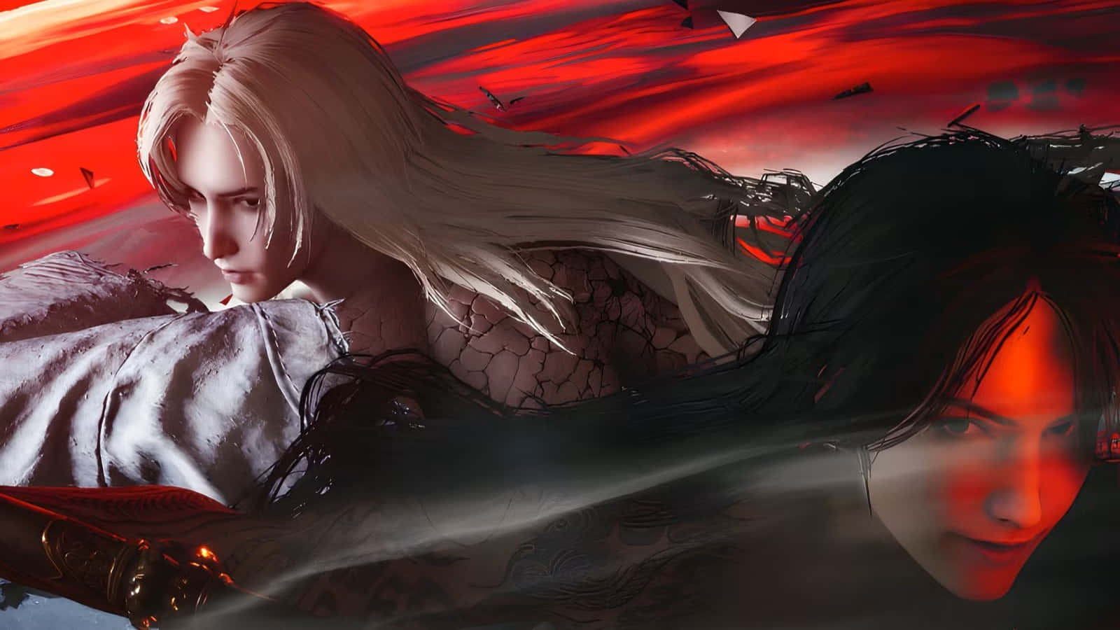 Where Winds Meet, anime-style warrior, white hair, HD Desktop Wallpaper
