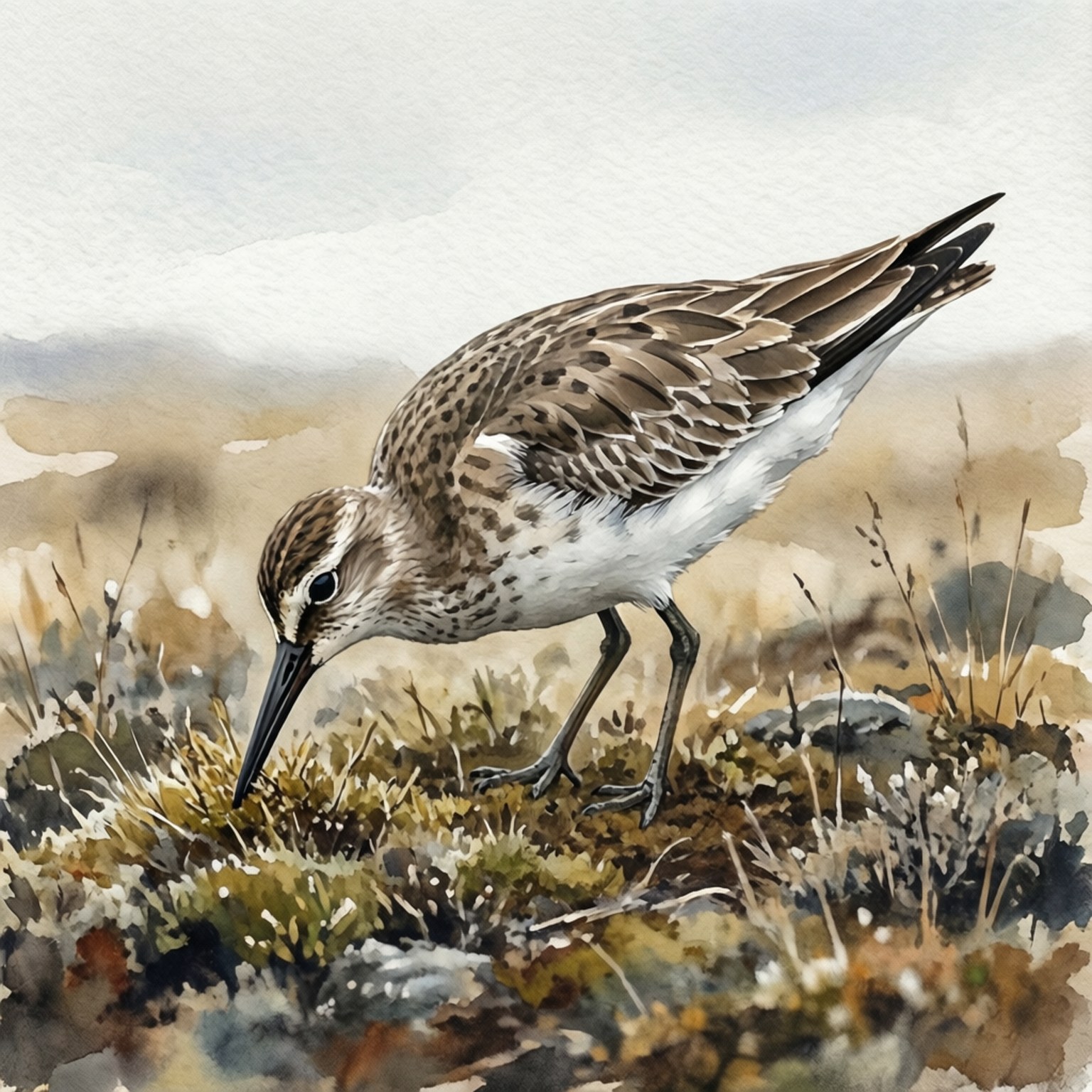 Whimbrel, watercolor, HD Desktop Wallpaper