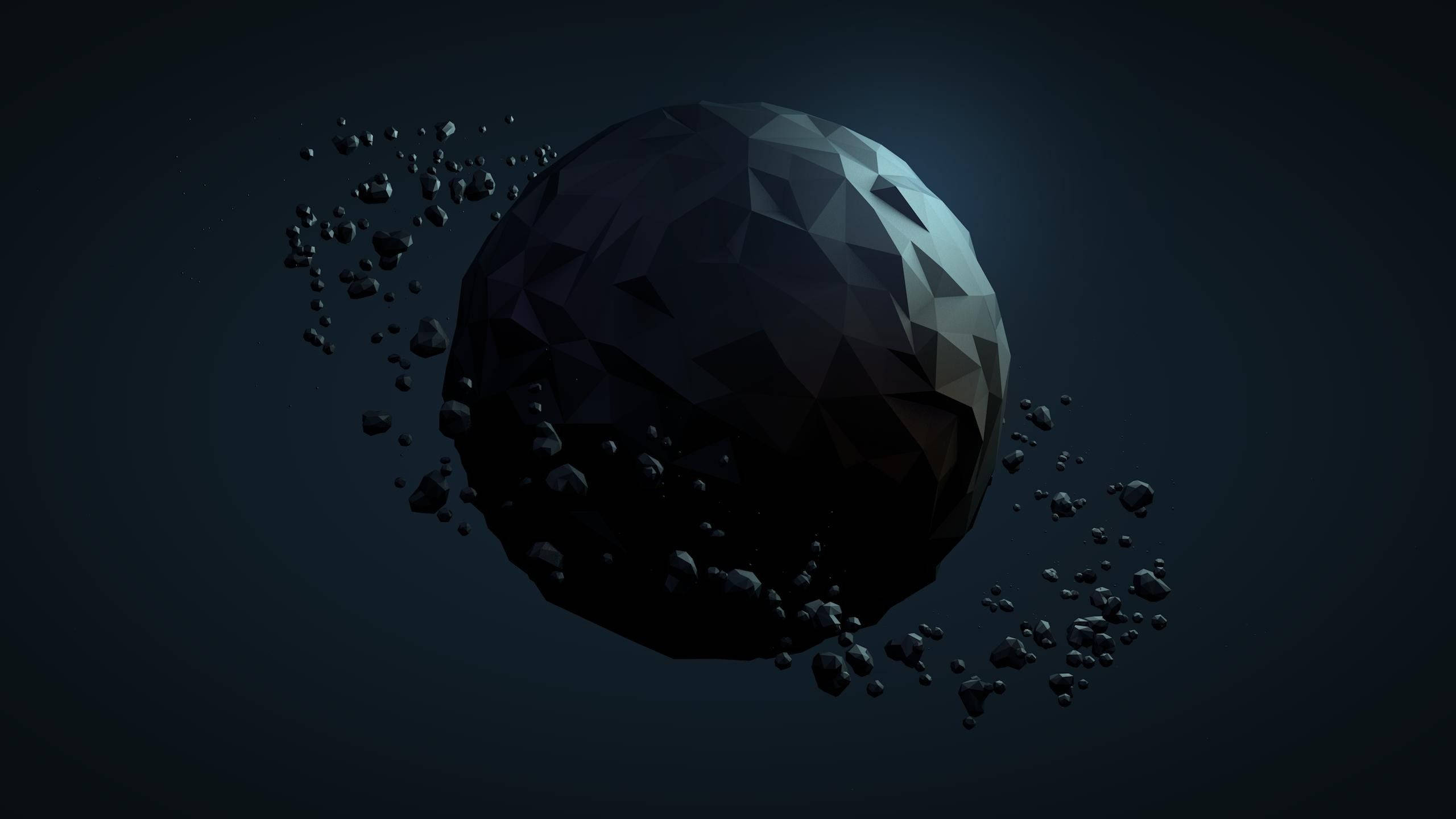 Whimsical, dark planet, black, 2K Desktop Wallpaper