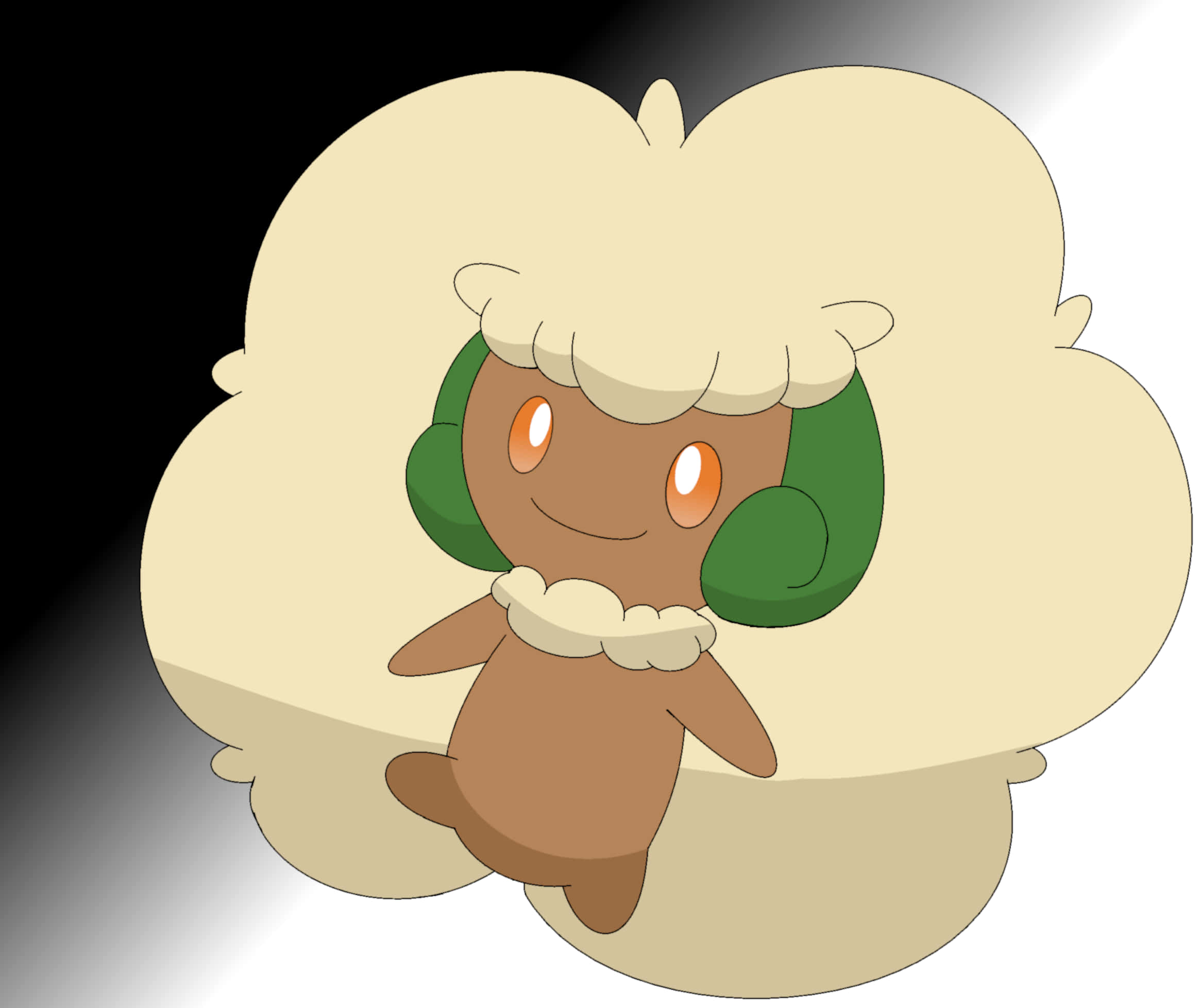 Whimsicott, fluffy cream wool, green ears, Full HD Desktop Wallpaper