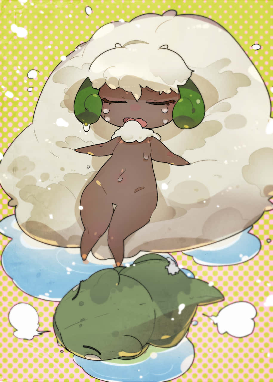 Whimsicott, green ears, soapy bubbles, HD Phone Wallpaper