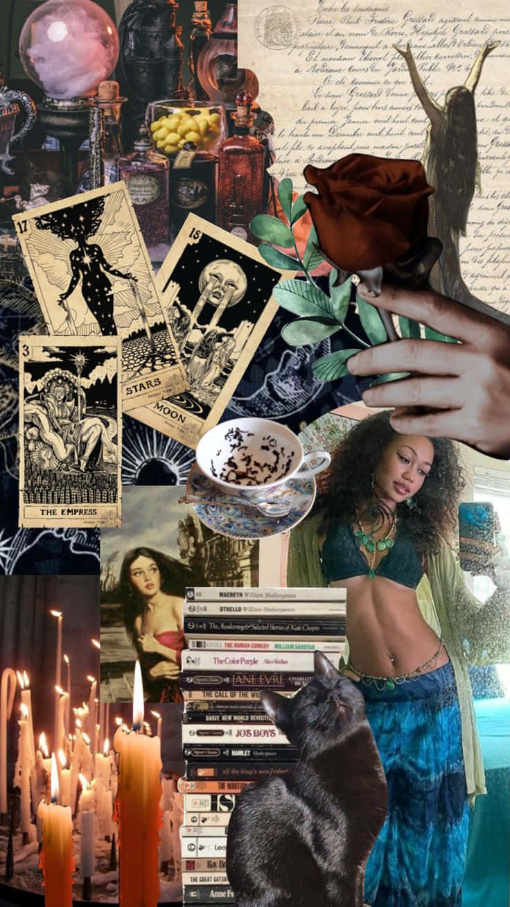 Whimsigoth Aesthetic, tarot cards, candles, HD Phone Wallpaper