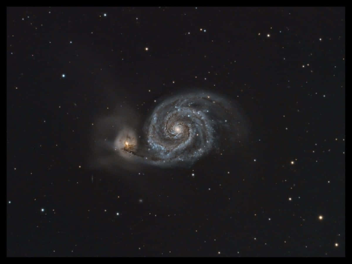 Whirlpool Galaxy, spiral galaxy, swirling arms, SD Desktop Wallpaper