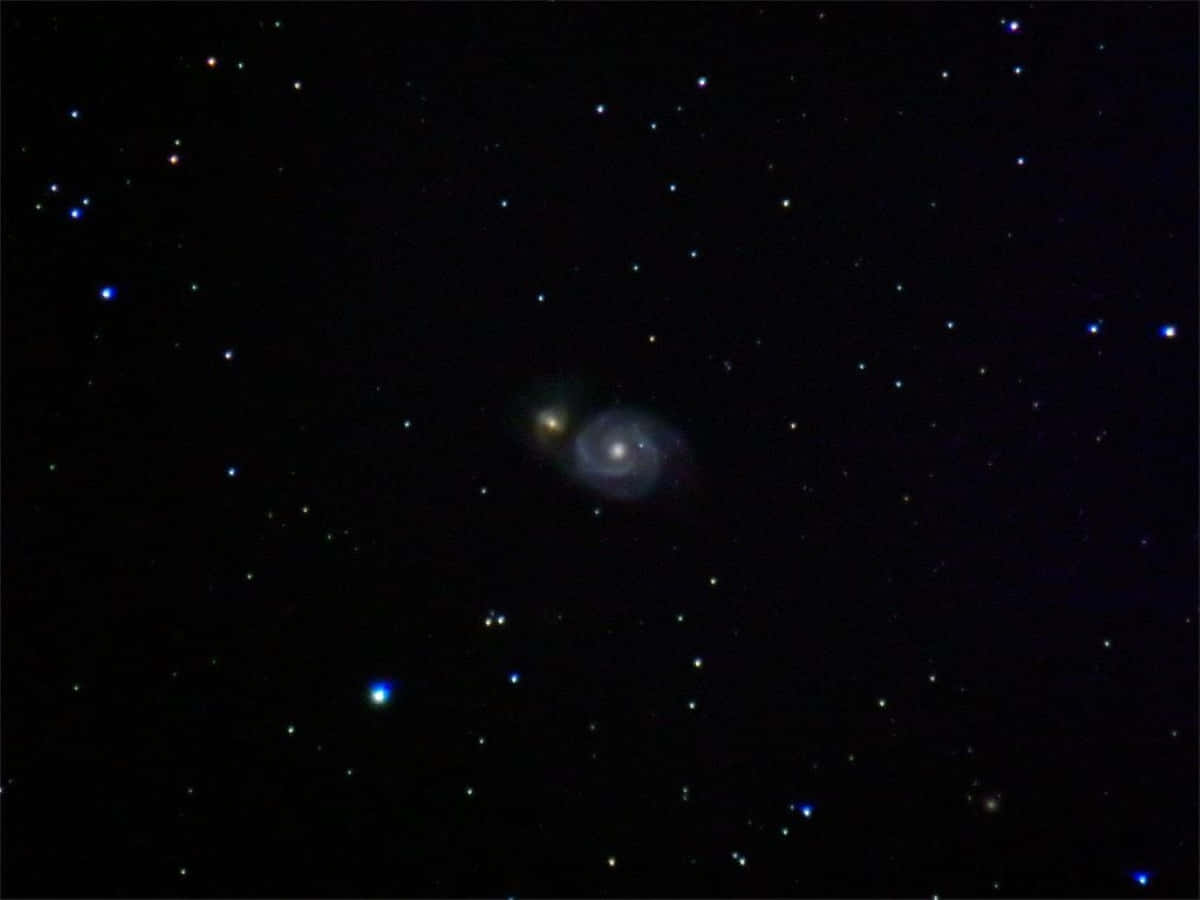 Whirlpool Galaxy, spiral galaxy, twinkling stars, SD Desktop Wallpaper