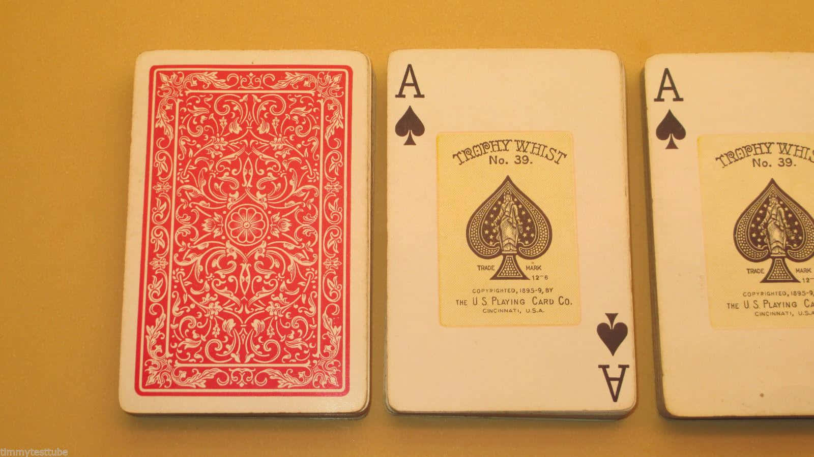 Whist, ace of spades, red back, HD Desktop Wallpaper