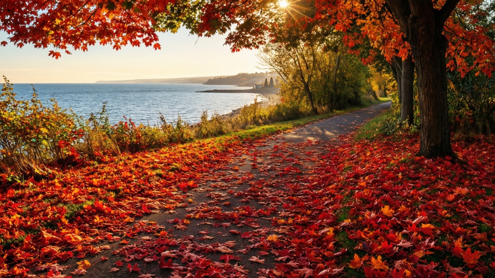 Whitby, waterfront trail, autumn, Full HD Desktop Wallpaper