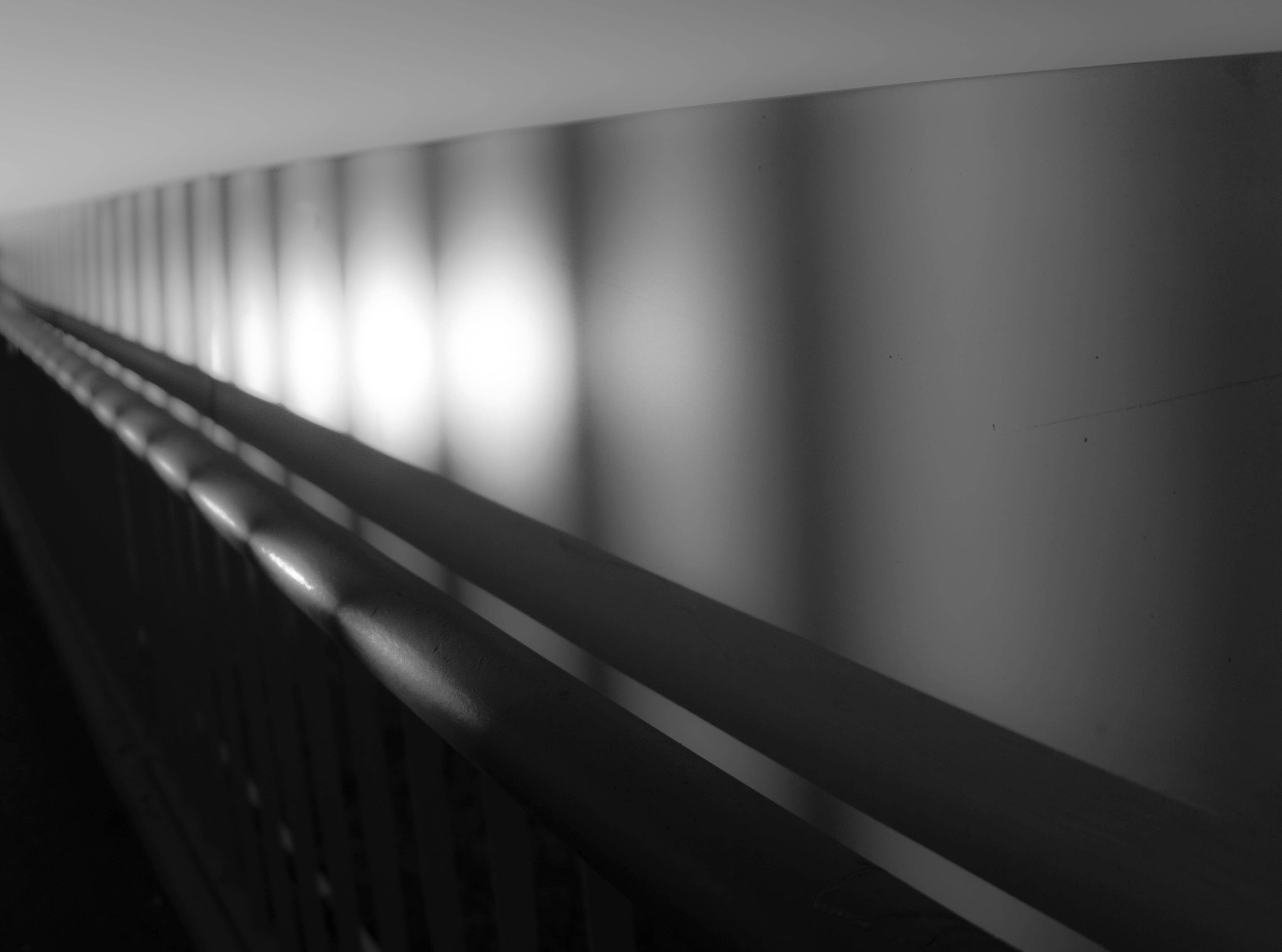 white abstract art, railing, soft light, 4K Desktop Wallpaper