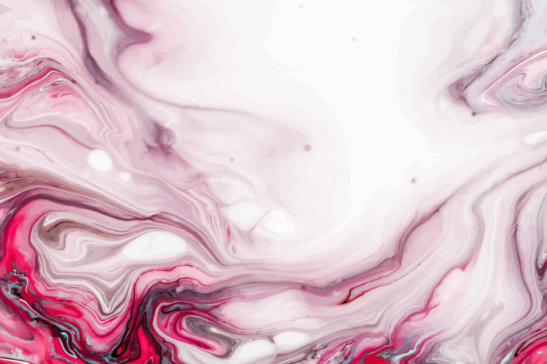scarlet pink and white marble, vibrant pink, white liquid swirls, Full HD Desktop Wallpaper