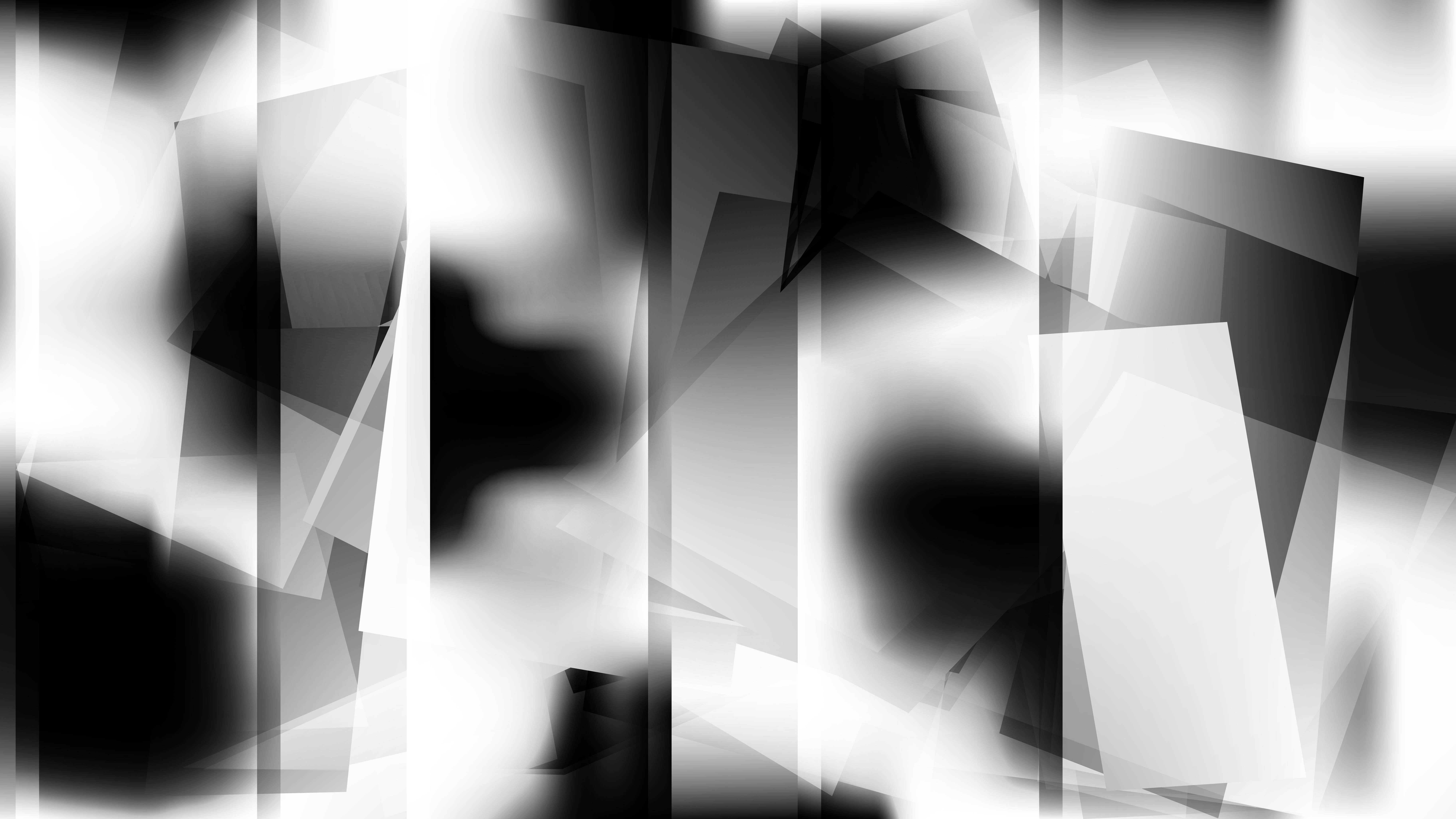 abstract art, black and white, geometric shapes, 8K Desktop Wallpaper