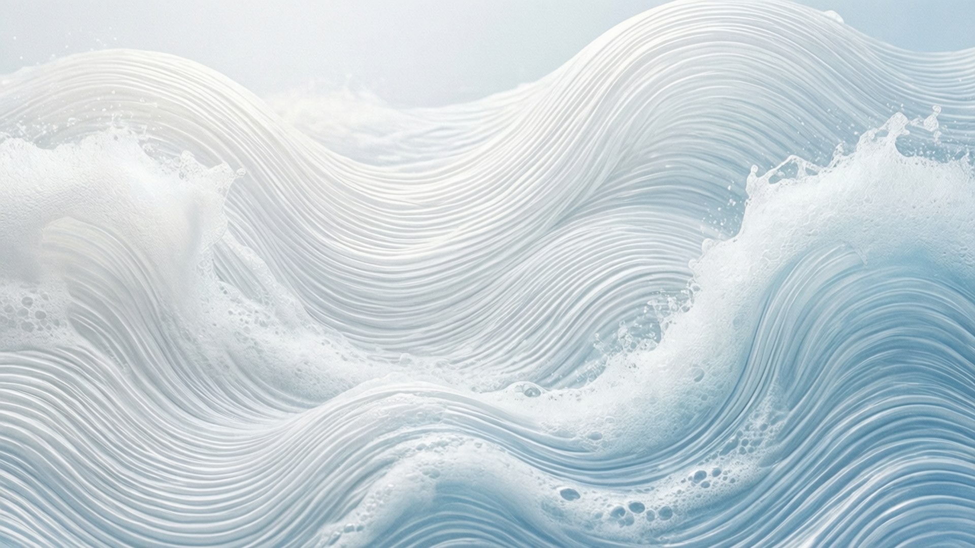 frothy white, soft blue, abstract waves, Full HD Desktop Wallpaper