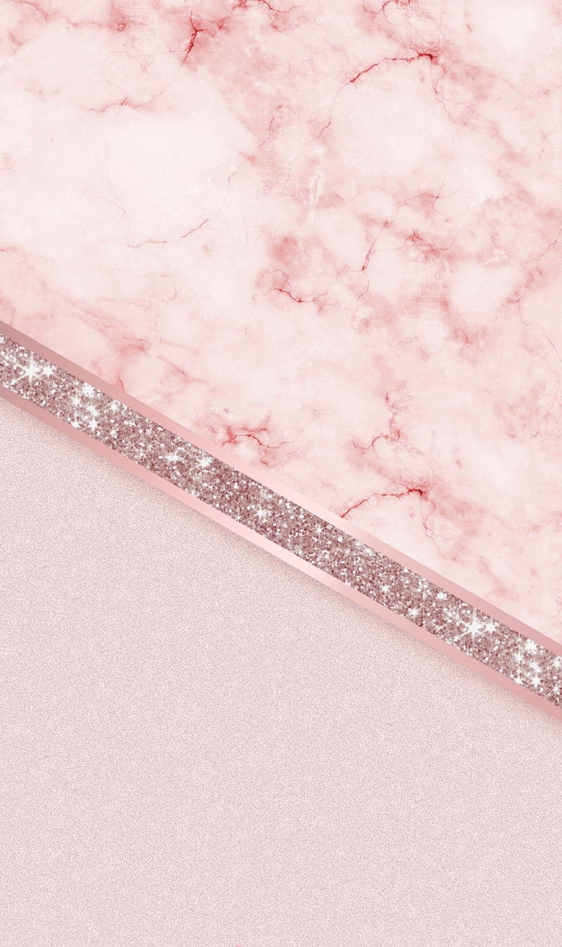 pink and white marble, ribbon, sparkling glitter, HD Phone Wallpaper