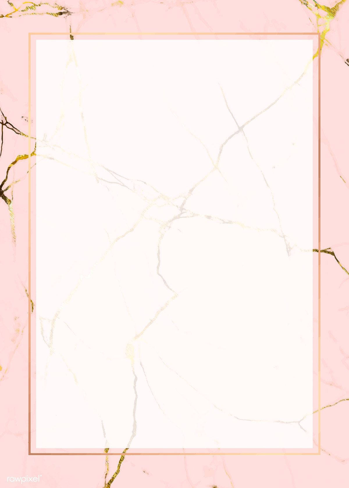 pink marble, gold veins, rose gold frame, HD Phone Wallpaper