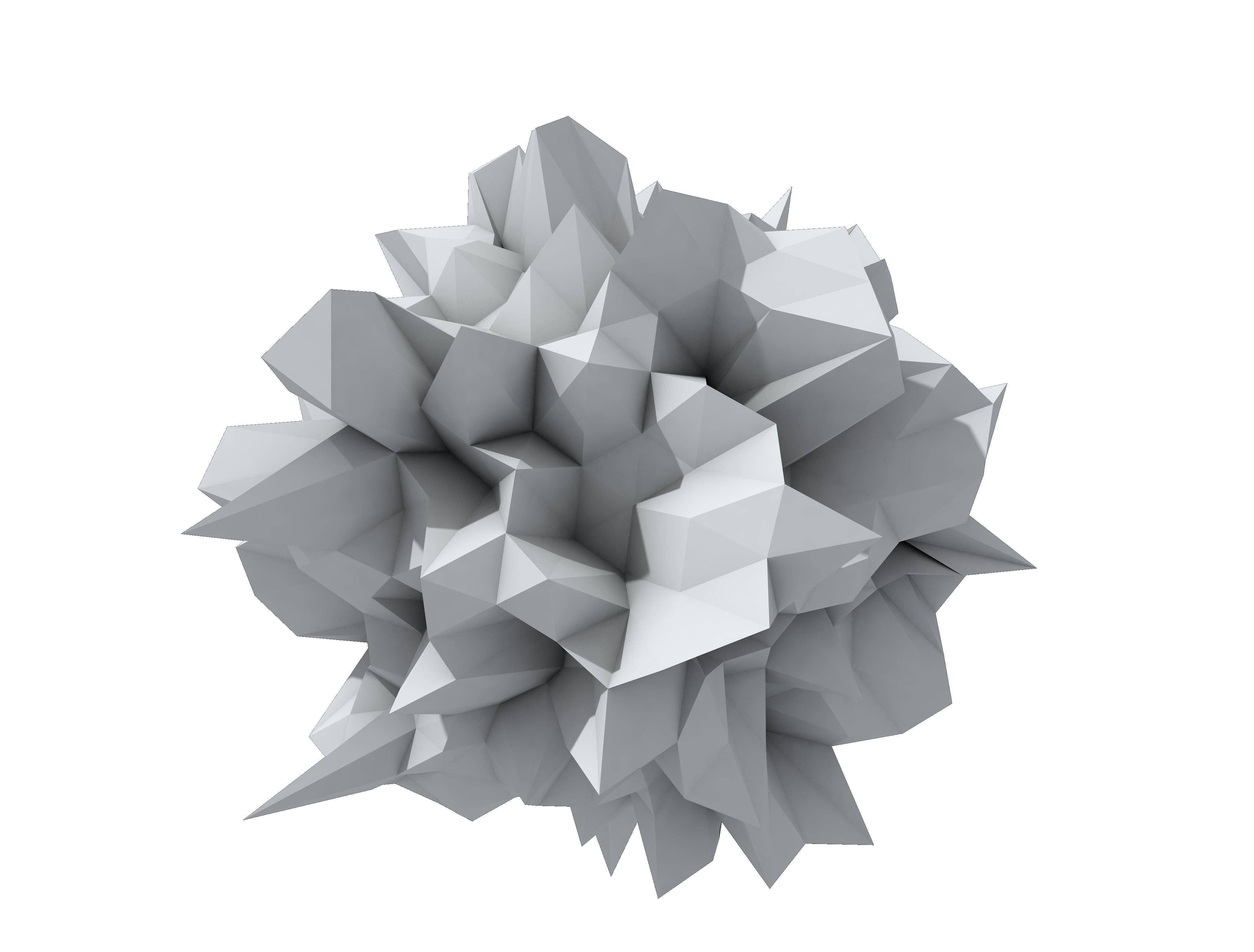 4D Ultra HD Crumpled Object, monochromatic, low-poly geometric sphere, 4K Desktop Wallpaper