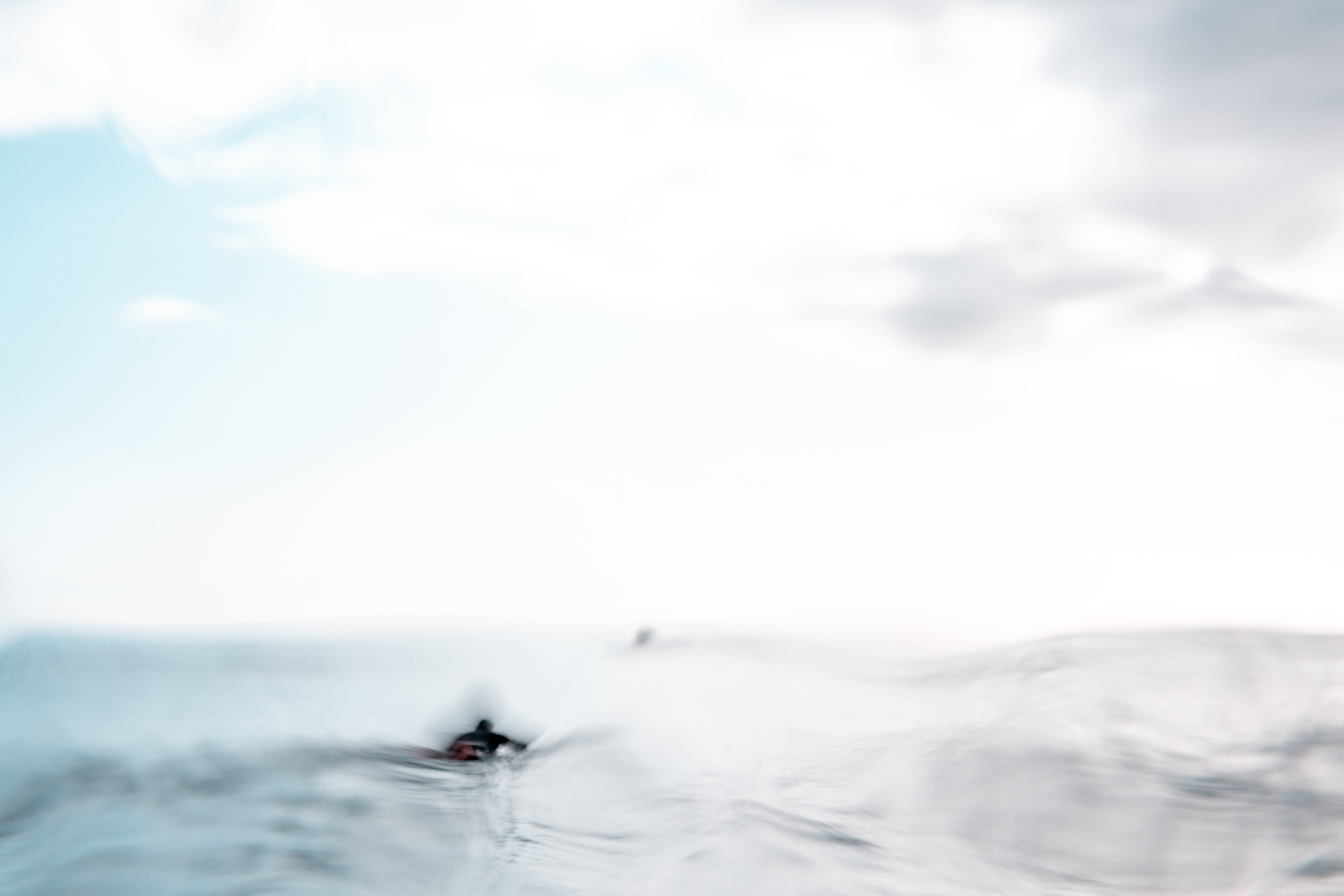 white abstract, surfer, small wave, 5K Desktop Wallpaper