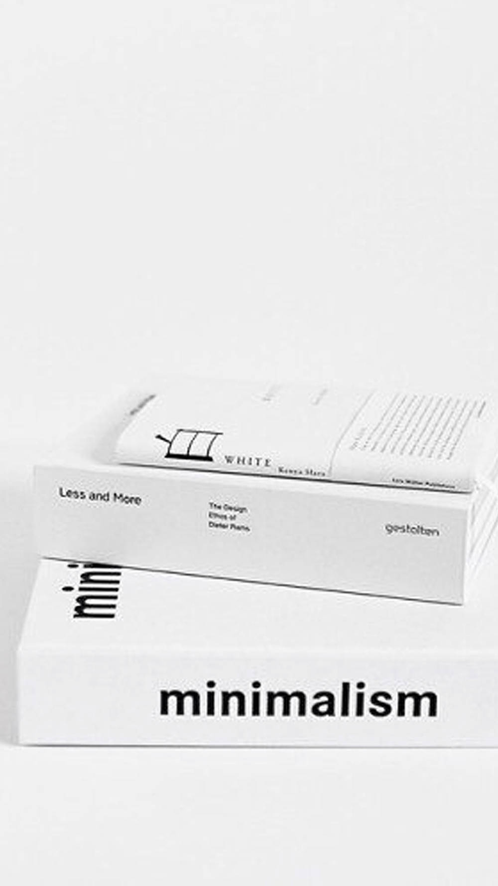 minimalist white aesthetic iphone, three minimalist white books, bold black typography, HD Phone Wallpaper