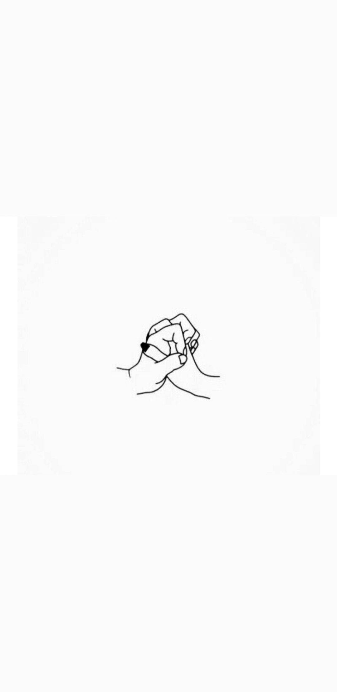 Loving Touch, simple black line drawing, plain white background, Full HD Phone Wallpaper