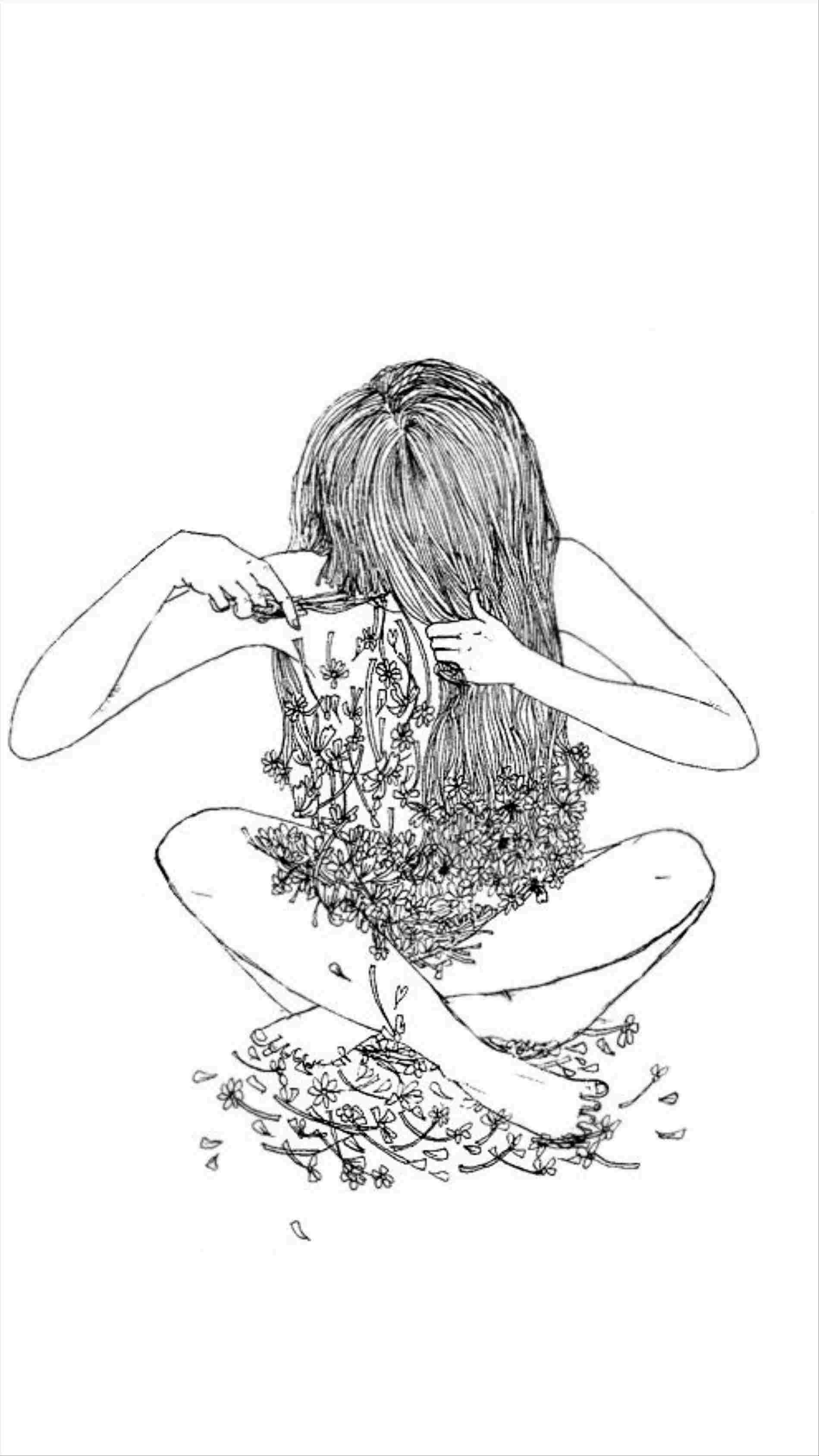 girl, long hair, flowers, 2K Phone Wallpaper