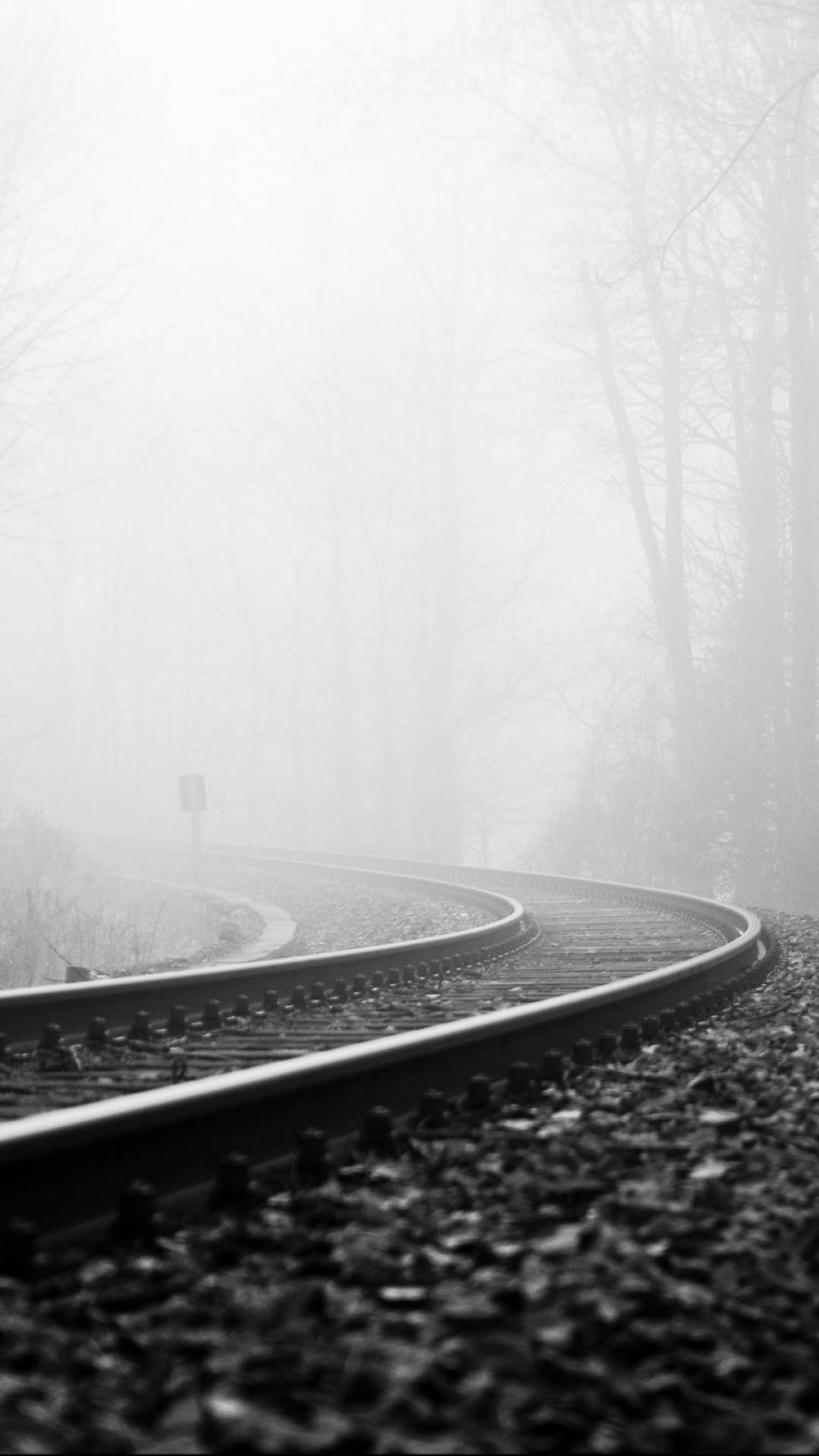 iPhone, white train tracks, winding railway track, Full HD Phone Wallpaper