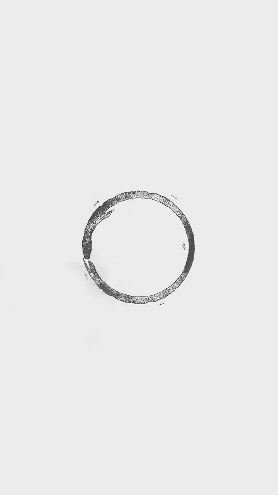 iPhone, white ring stain, minimalist charcoal circle, Full HD Phone Wallpaper
