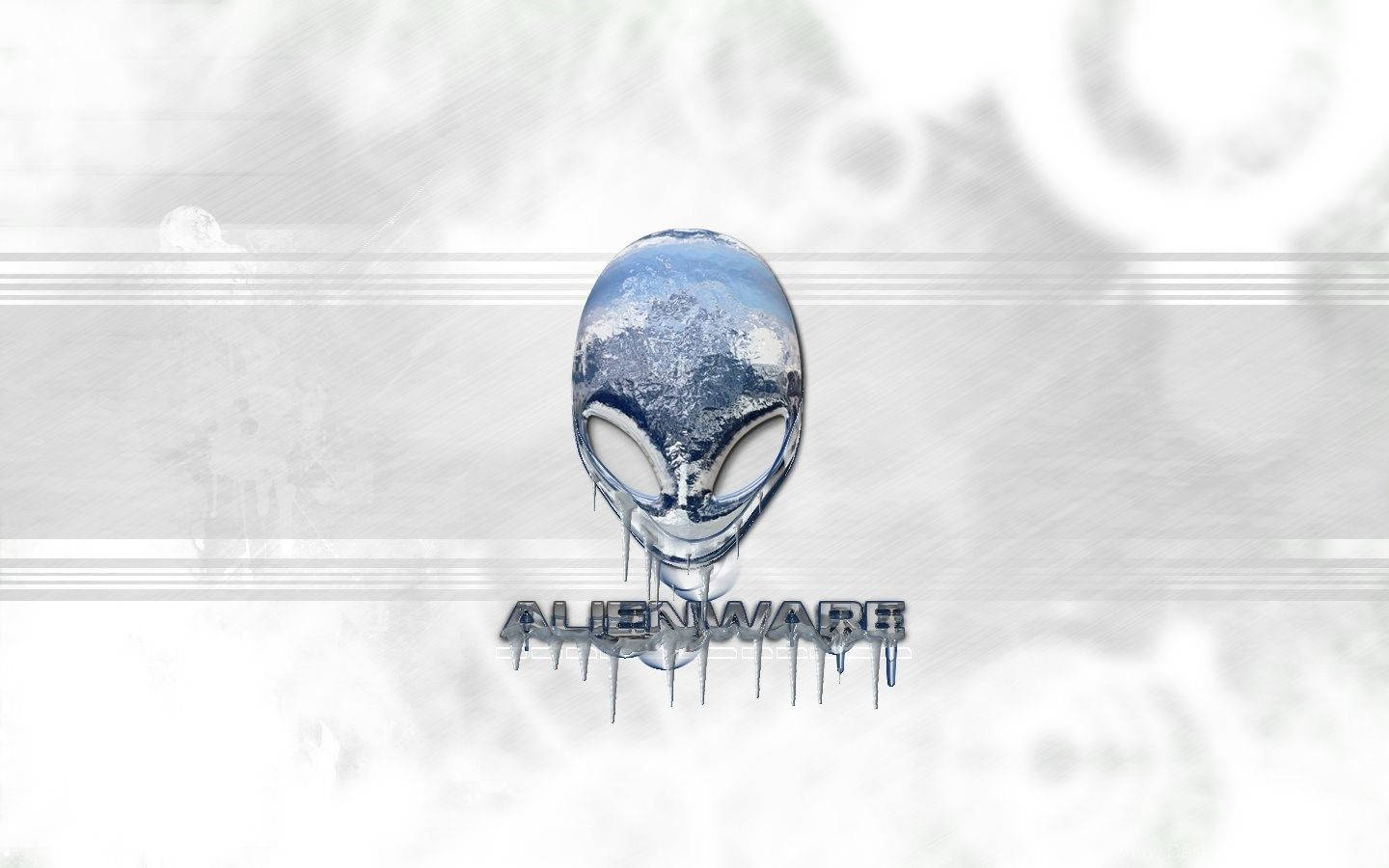 White Alienware, alien head logo, liquid, HD Desktop Wallpaper