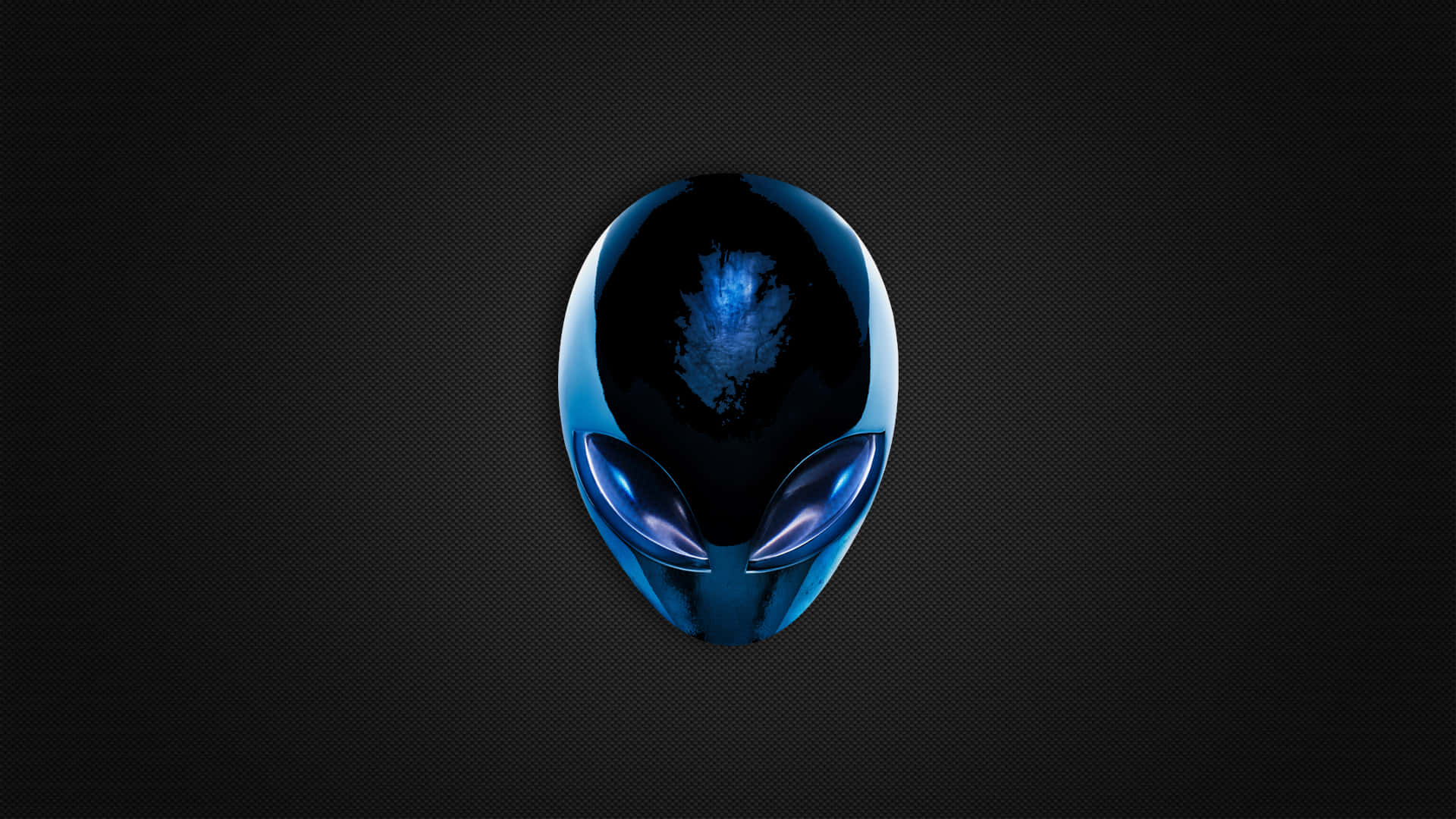 Alienware, glossy blue alien head logo, glowing eyes, Full HD Desktop Wallpaper
