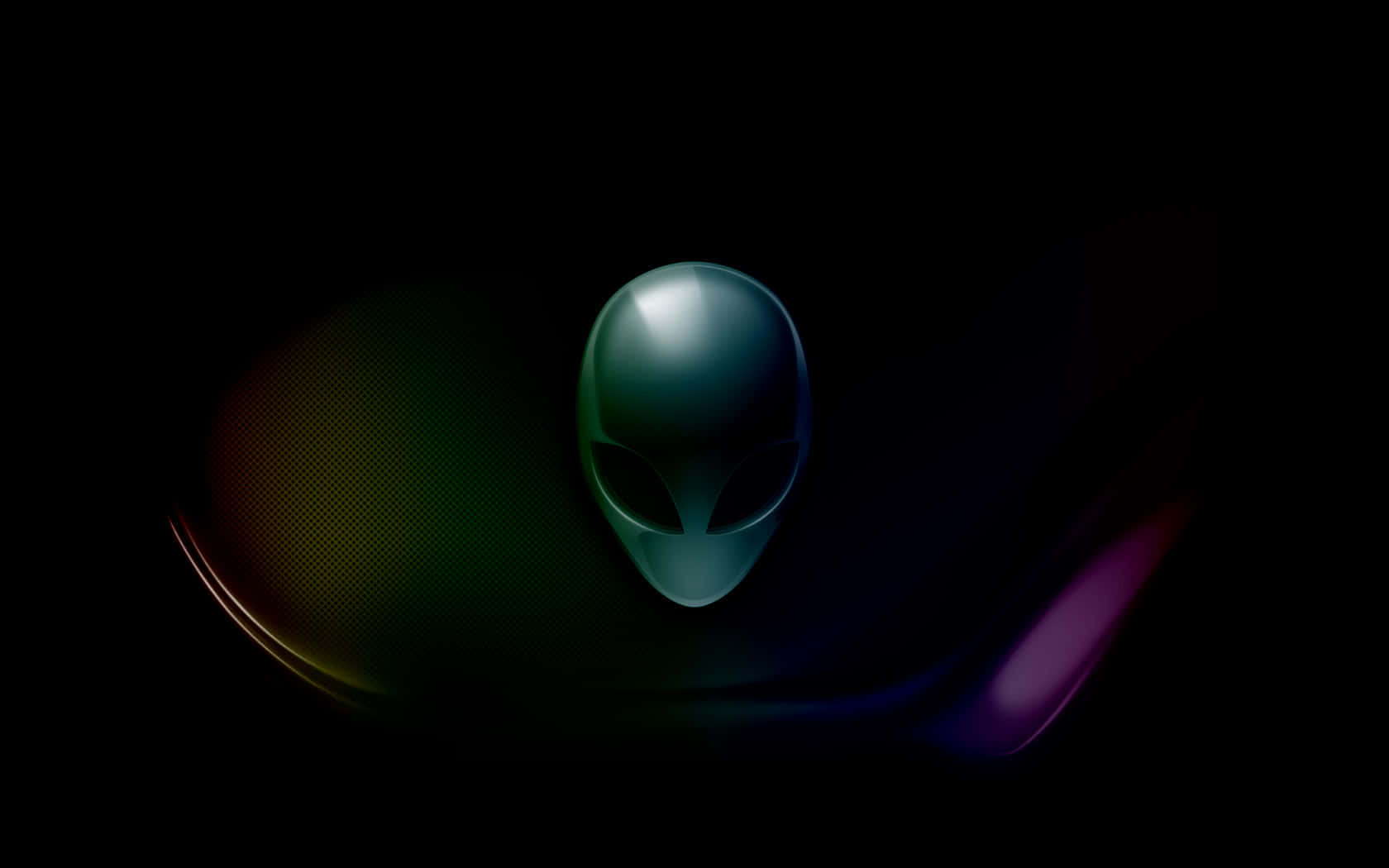 Alienware Logo, dark background, glowing alien head, HD Desktop Wallpaper