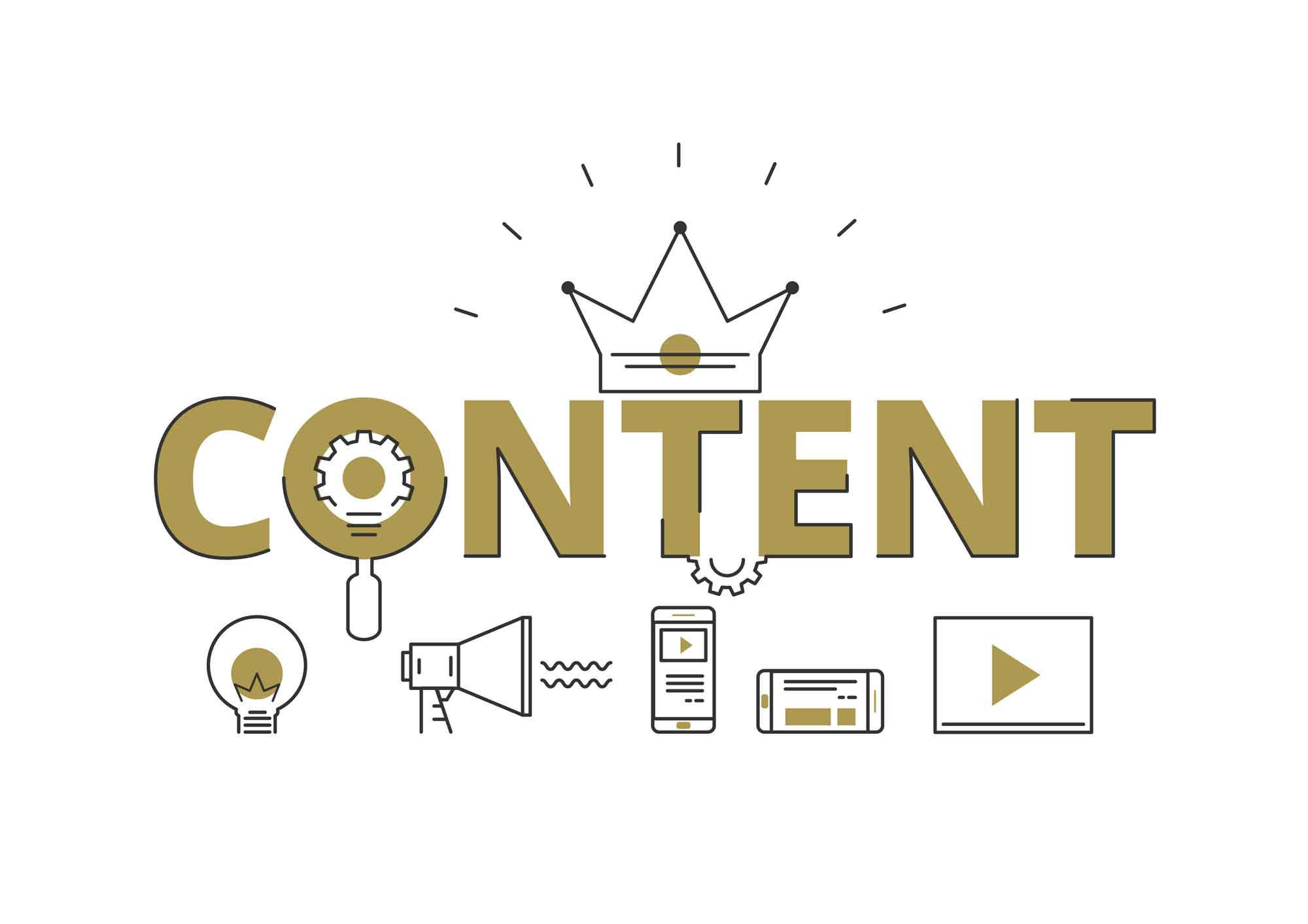 CONTENT, regal crown, icons of ideas, Full HD Desktop Wallpaper