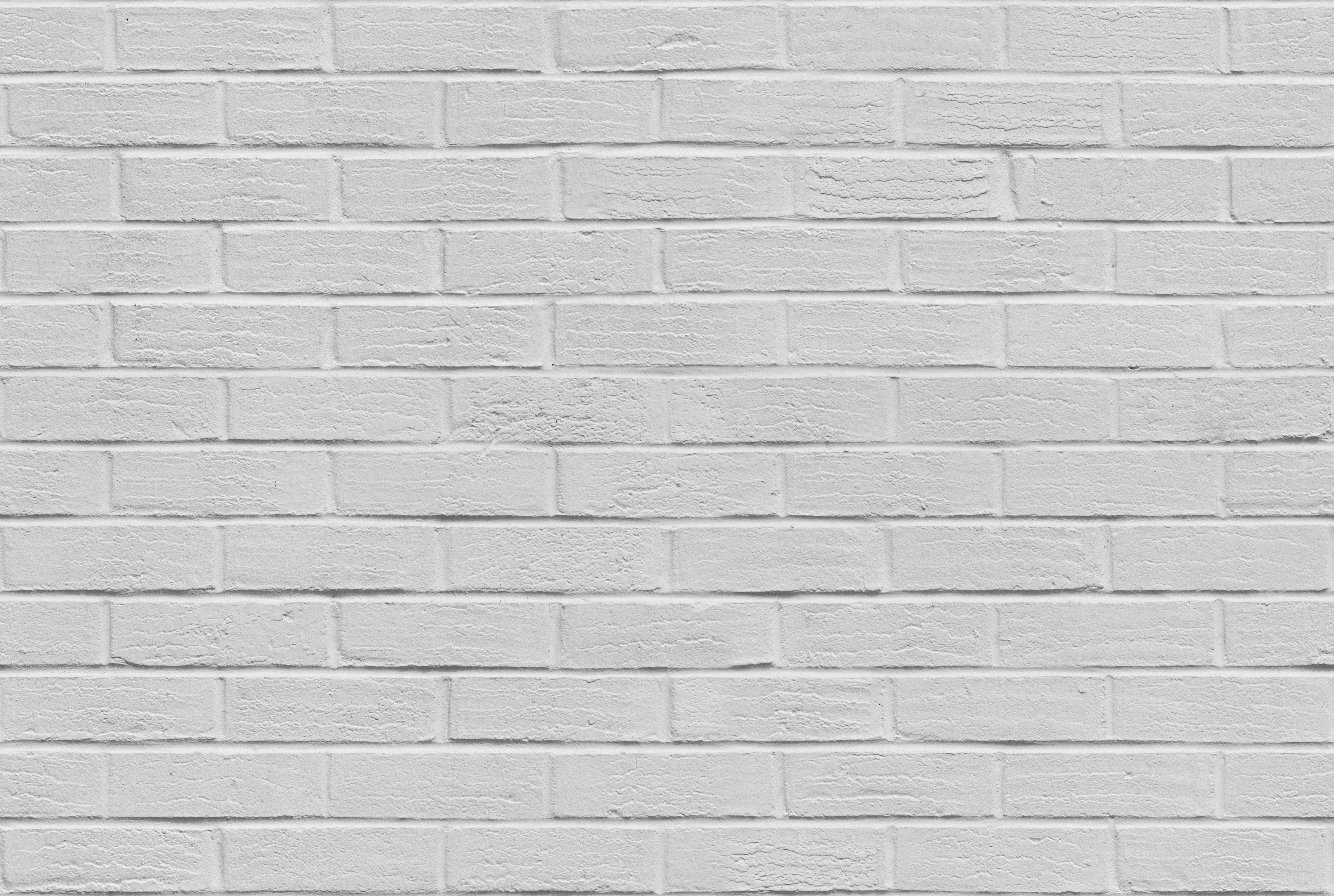 plastered white brick running bond, white brick wall, subtle texture, 5K Desktop Wallpaper