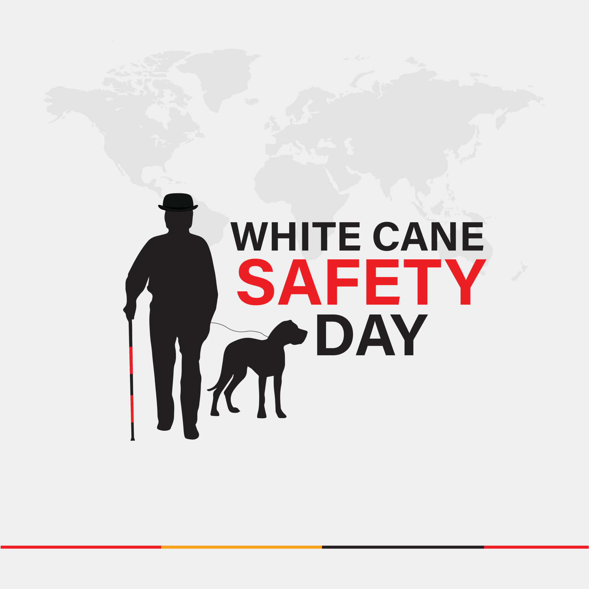 White Cane Safety Day, silhouette, white cane, Full HD Desktop Wallpaper