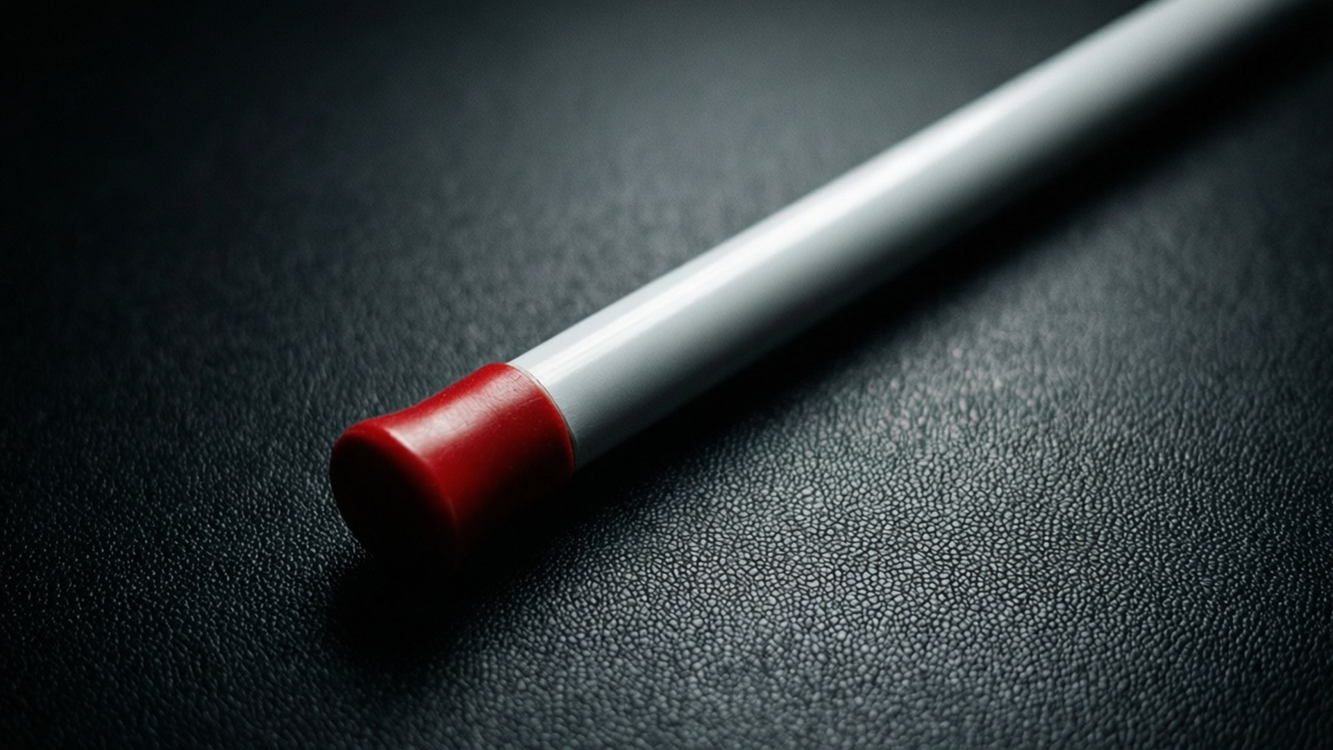 white cane, red cap, textured black leather surface, Full HD Desktop Wallpaper