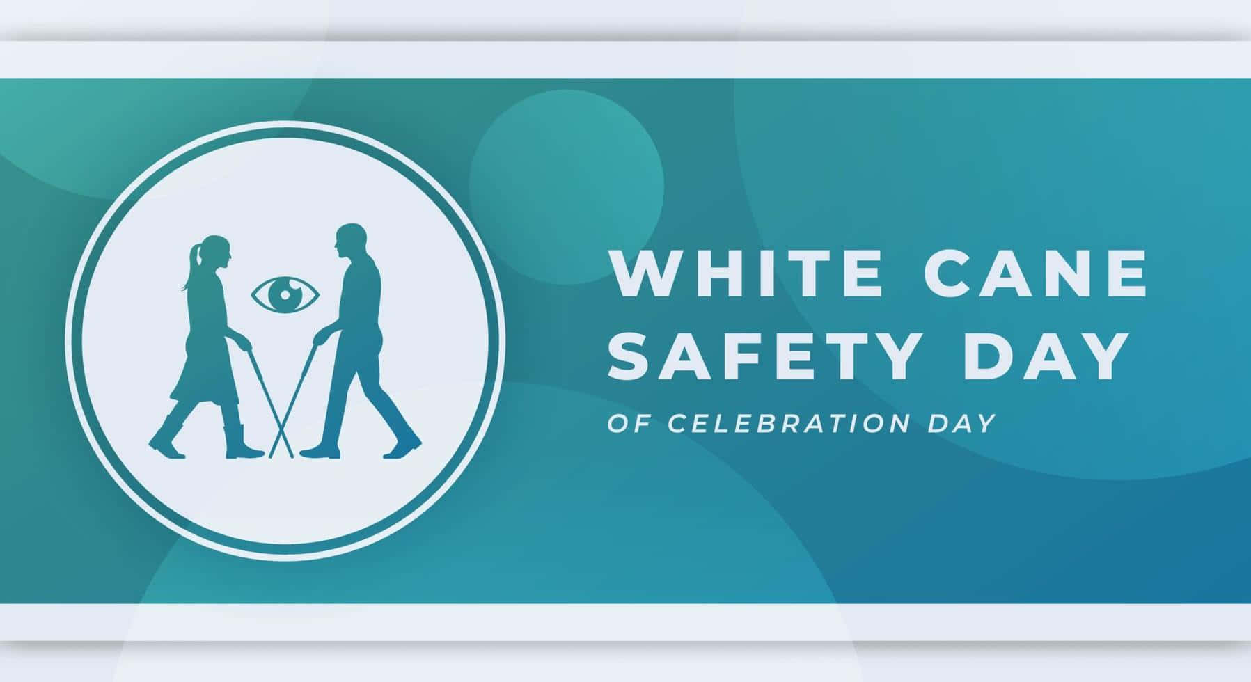 White Cane Safety Day, teal, white text, HD Desktop Wallpaper