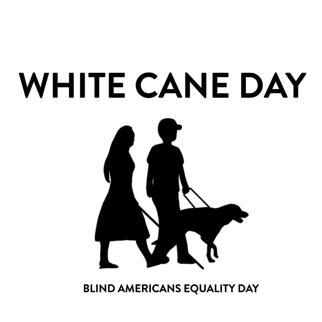 White Cane Safety Day, black silhouettes, white cane, HD Desktop Wallpaper