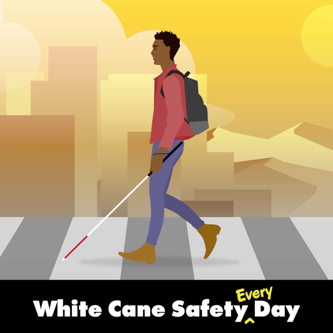 White Cane Safety Day, white cane, crosswalk, SD Desktop Wallpaper